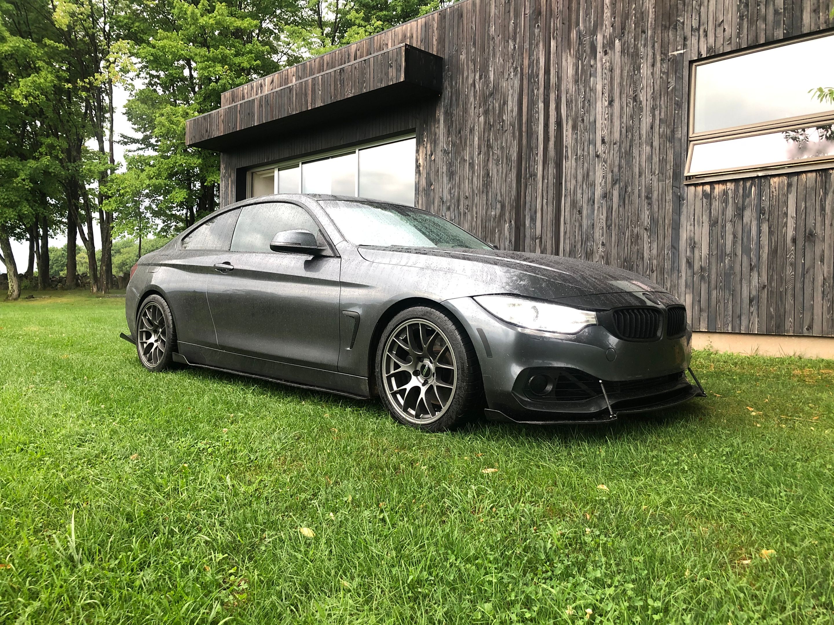Grey BMW F32 Coupe 4 Series with 18" EC-7 Apex wheels in Anthracite