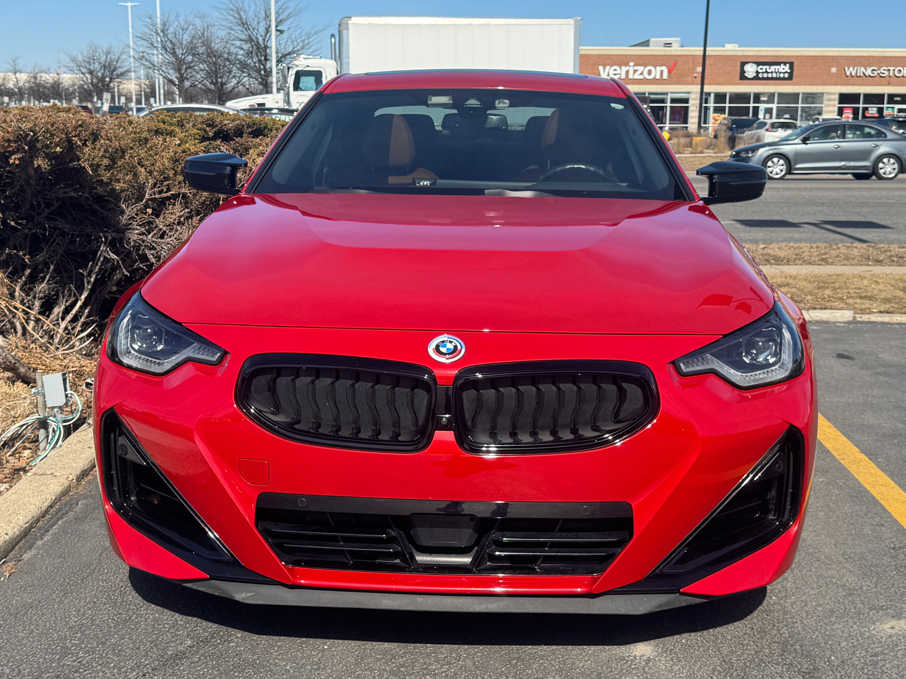 Red BMW G42 2 Series with 19" VS-5 Apex wheels in Satin Black