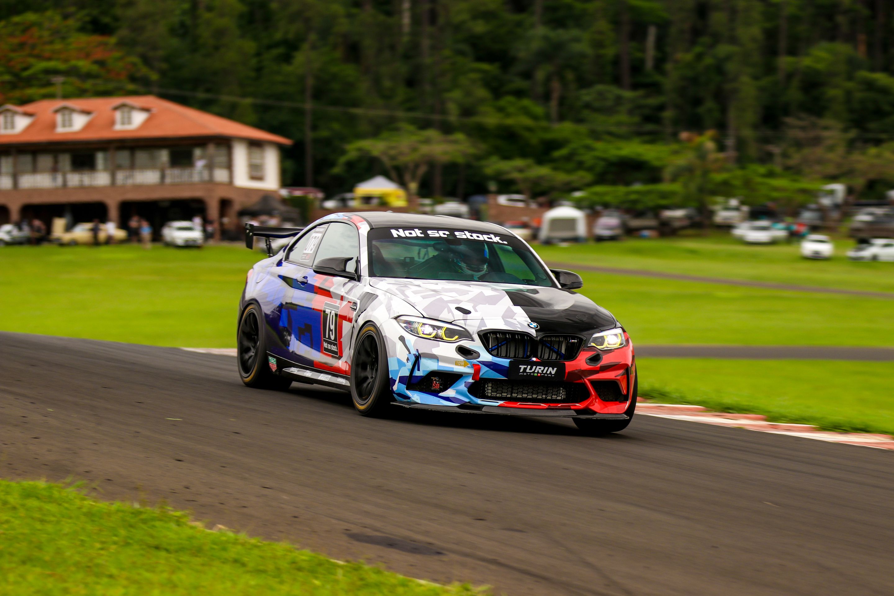 Multicolor BMW F87 M2 with 18" EC-7 Apex wheels in Satin Black