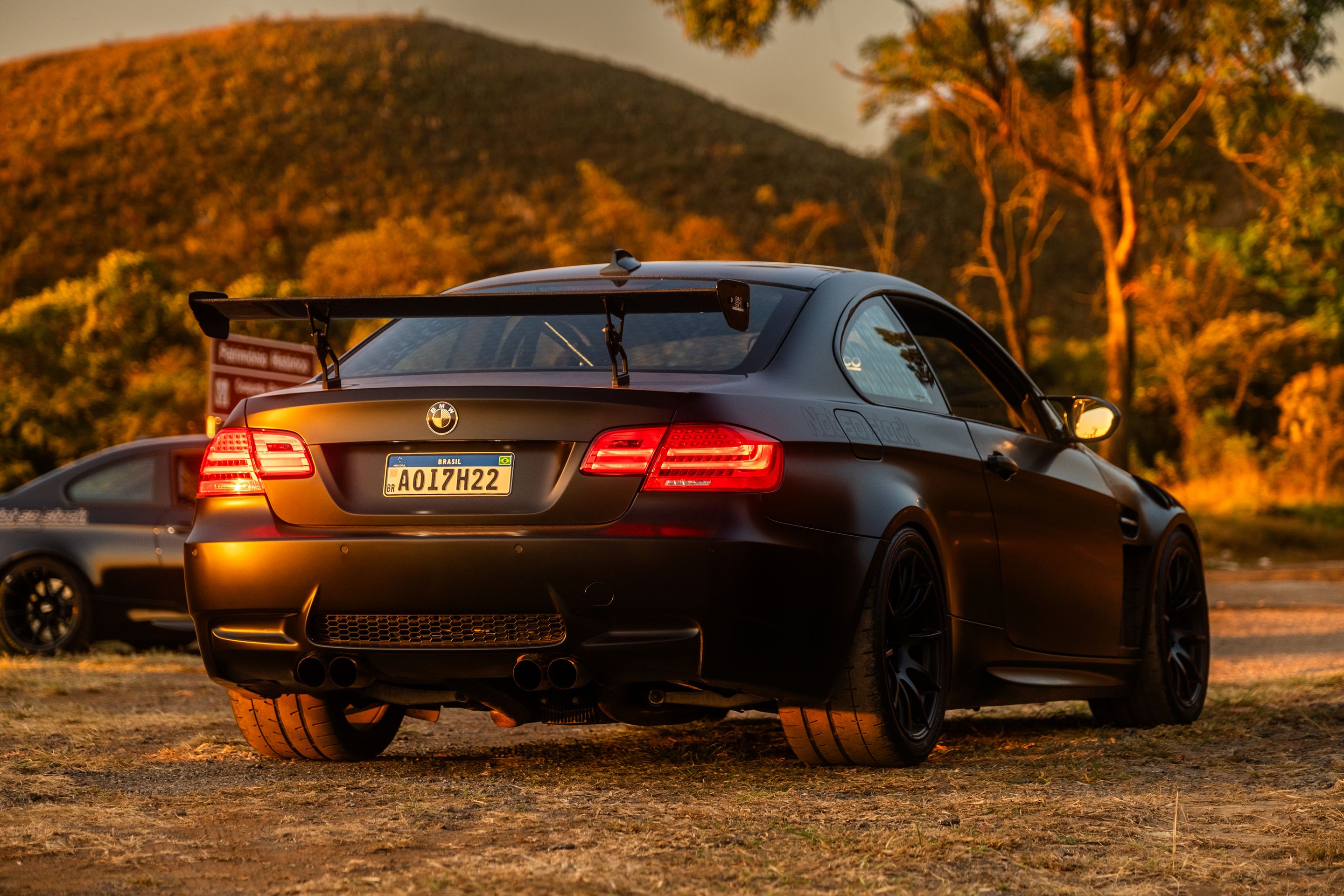 Black BMW E92 Coupe M3 with 18" SM-10 Apex wheels in Satin Black