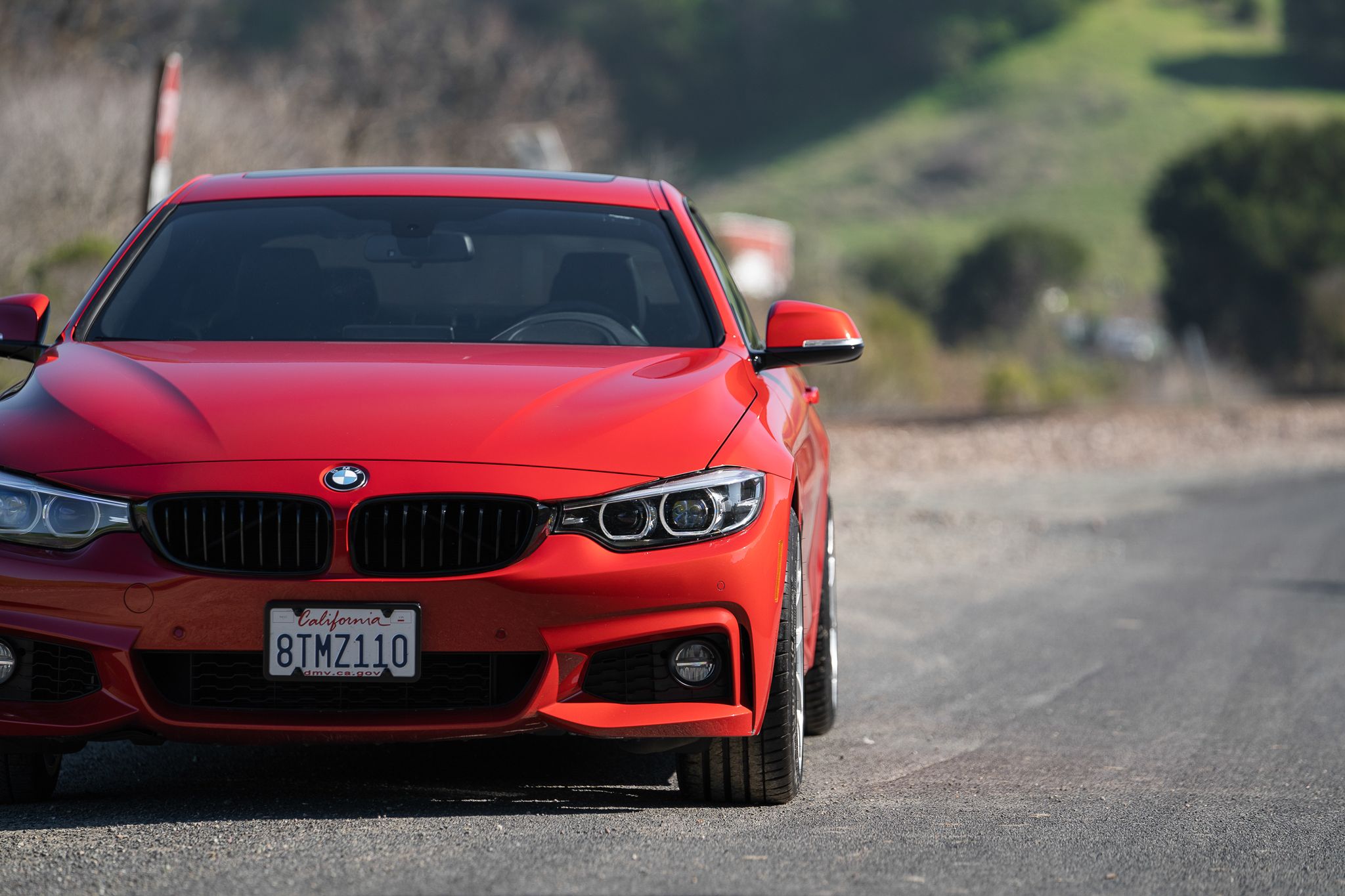 Red BMW F32 Coupe 4 Series with 19" VS-5RS Apex wheels in Brushed Clear