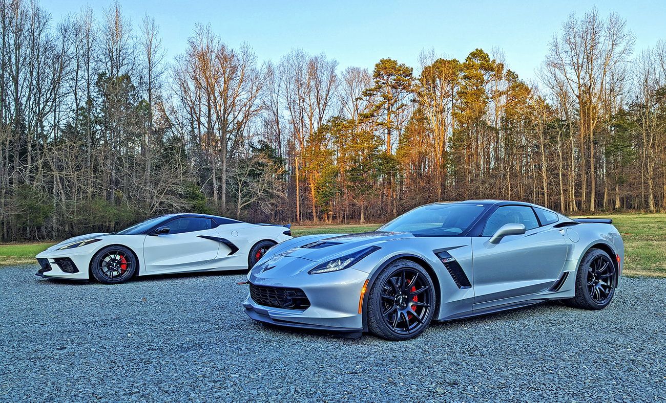 Silver Chevrolet C7 Corvette Z06 with 19" SM-10 Apex wheels in Satin Black
