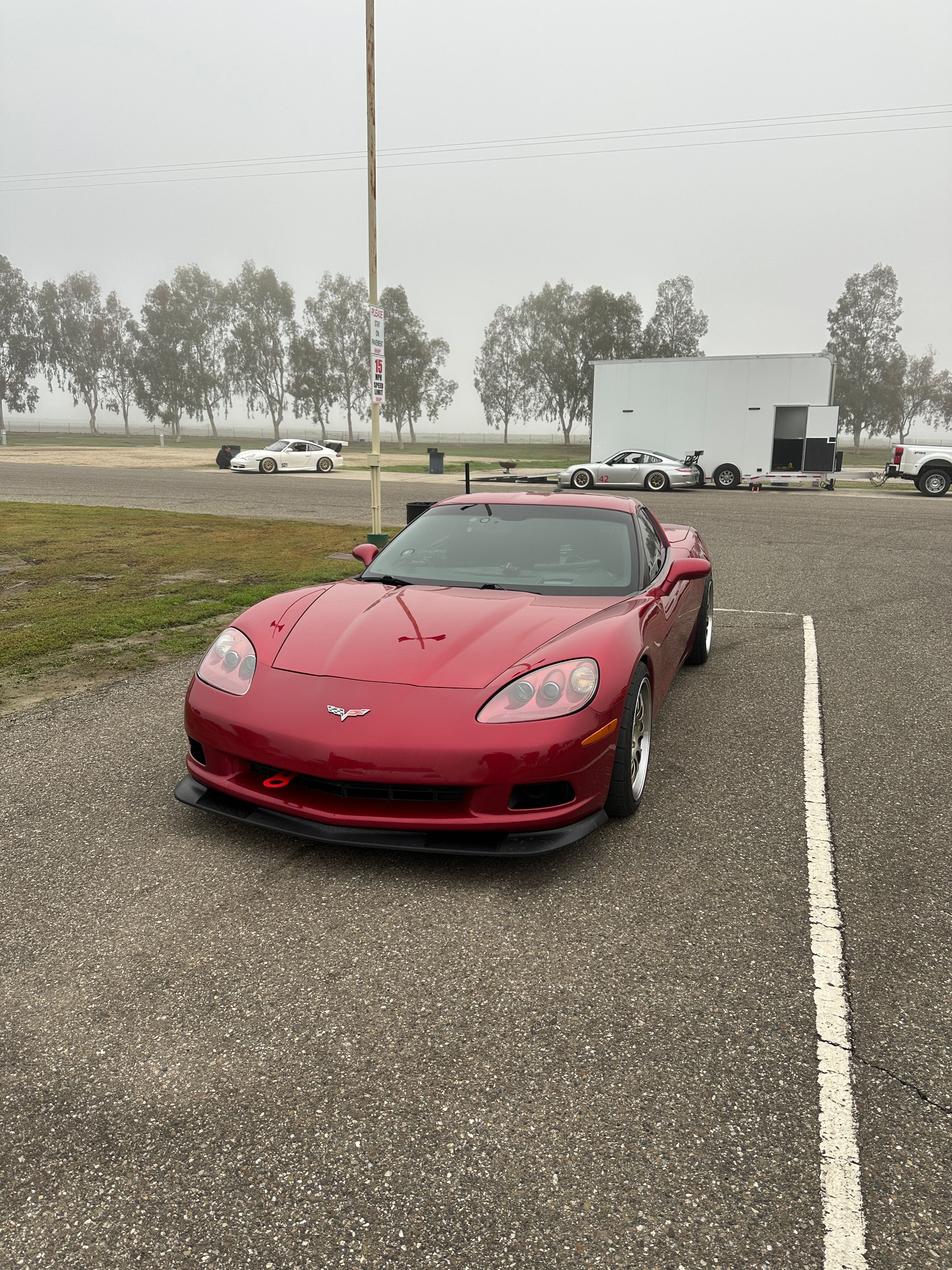 Red Chevrolet C6 Corvette Base/Z51 with 18" ML-10RT Apex wheels in Machined Lip Gloss Motorsport Gold