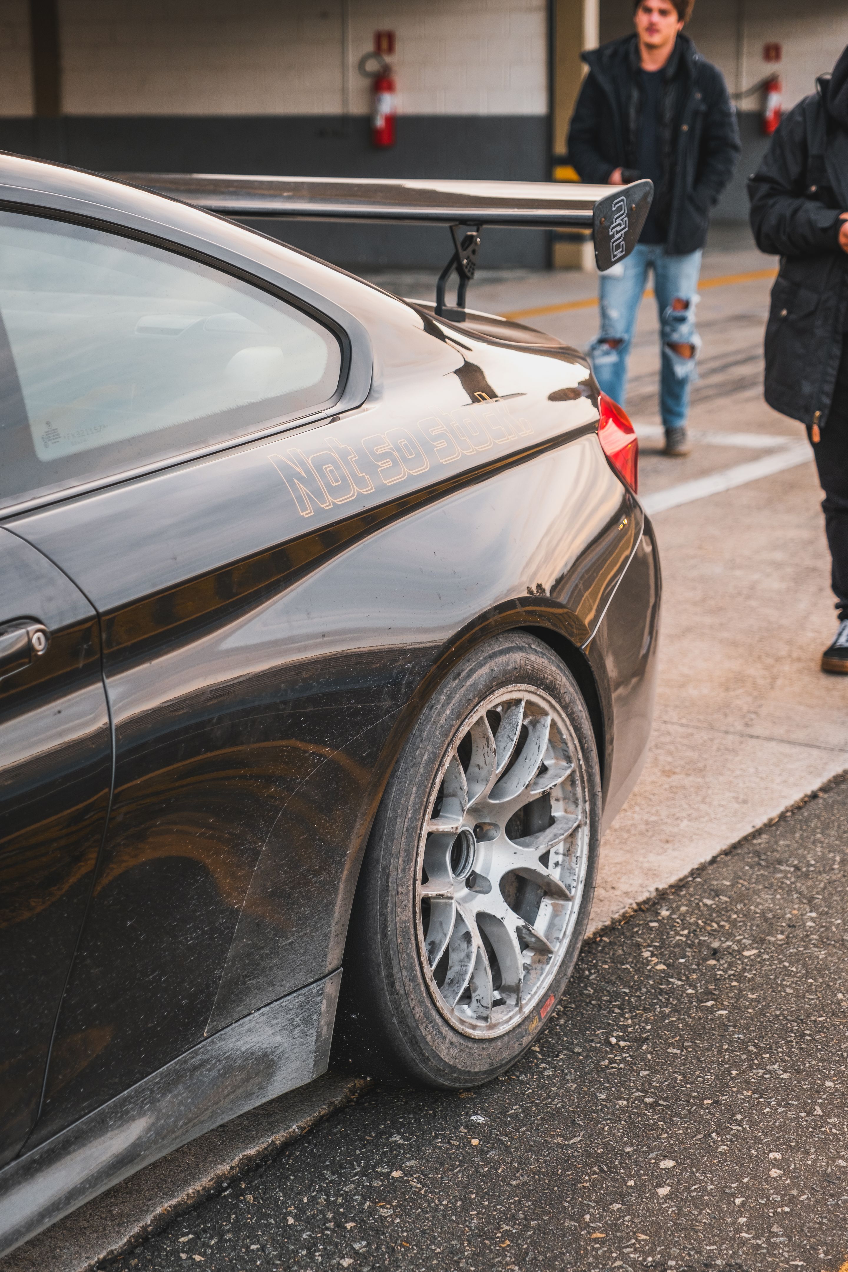 Black BMW F82 Coupe M4 with 18" EC-7 Apex wheels in Race Silver