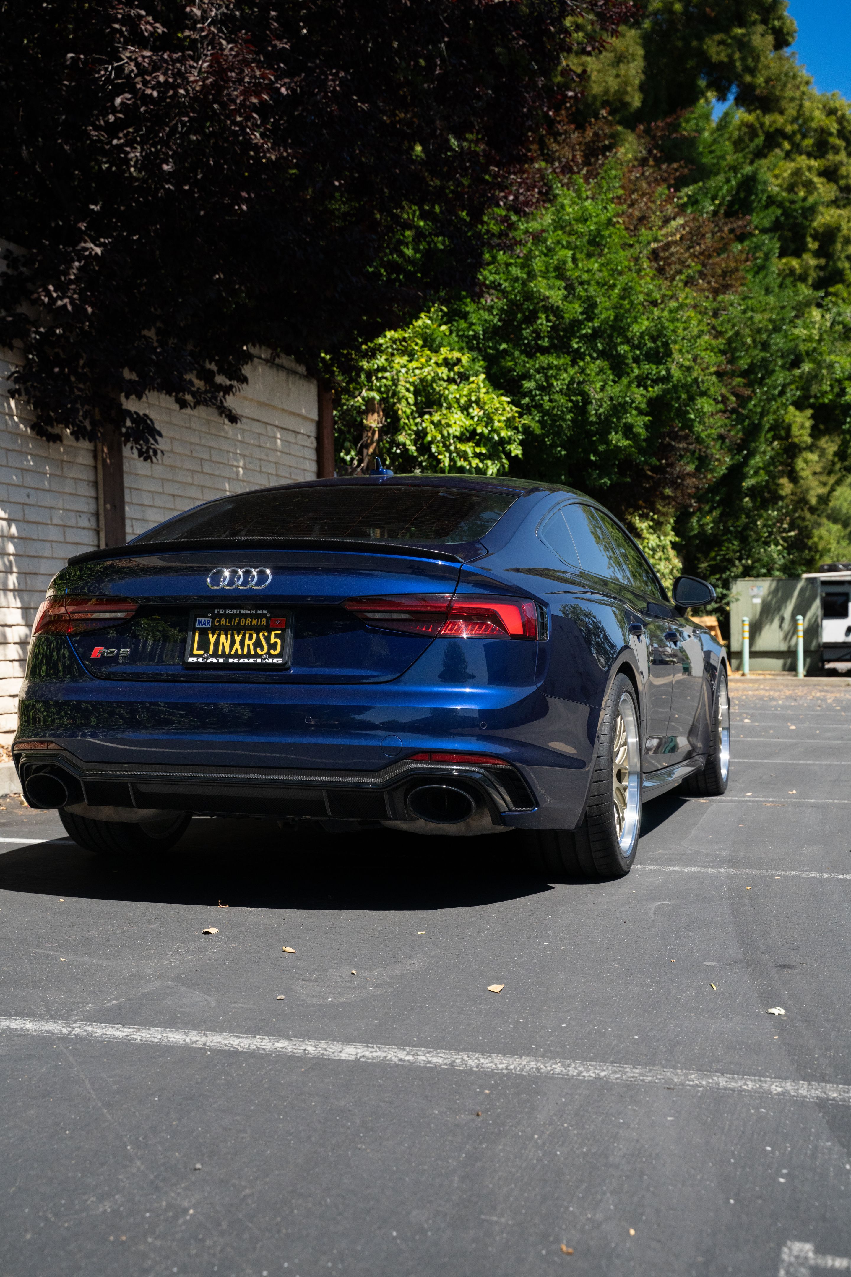 Blue Audi B9 RS 5 Sportback with 19" ML-10RT Apex wheels in Machined Lip Gloss Motorsport Gold