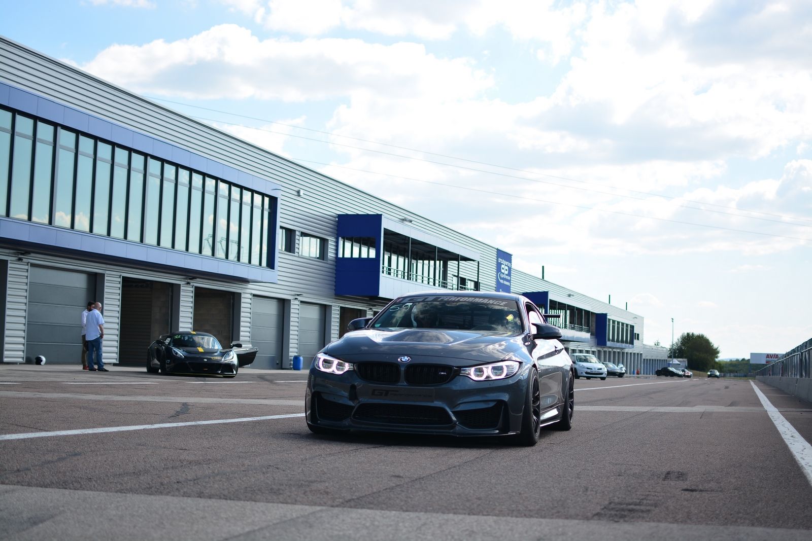 Grey BMW F82 Coupe M4 with 18" EC-7 Apex wheels in Satin Black