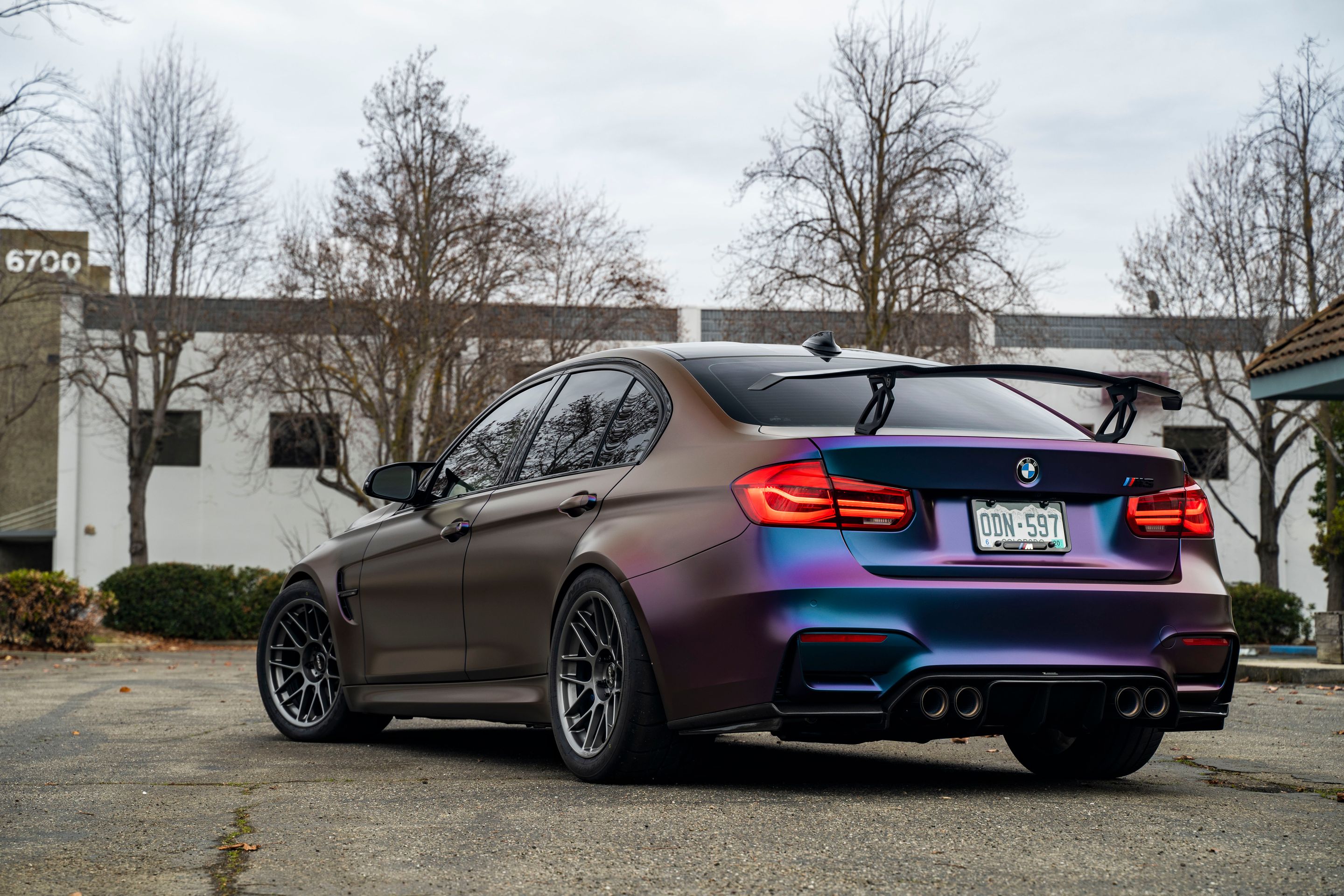 Purple BMW F80 M3 with 18" ARC-8 Apex wheels in Anthracite