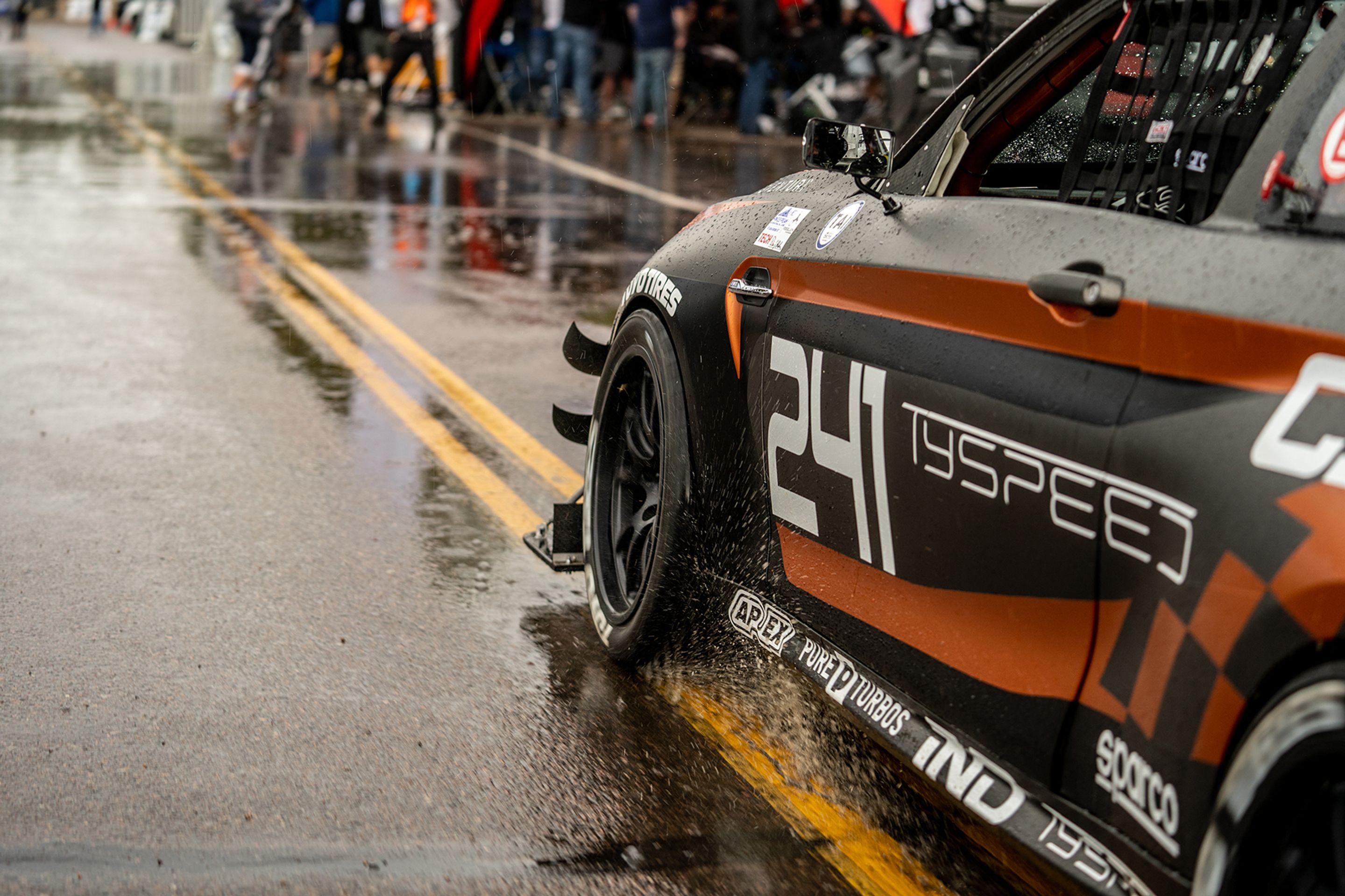 Grey BMW F87 M2 with 18" FL-5 Apex wheels in Satin Black