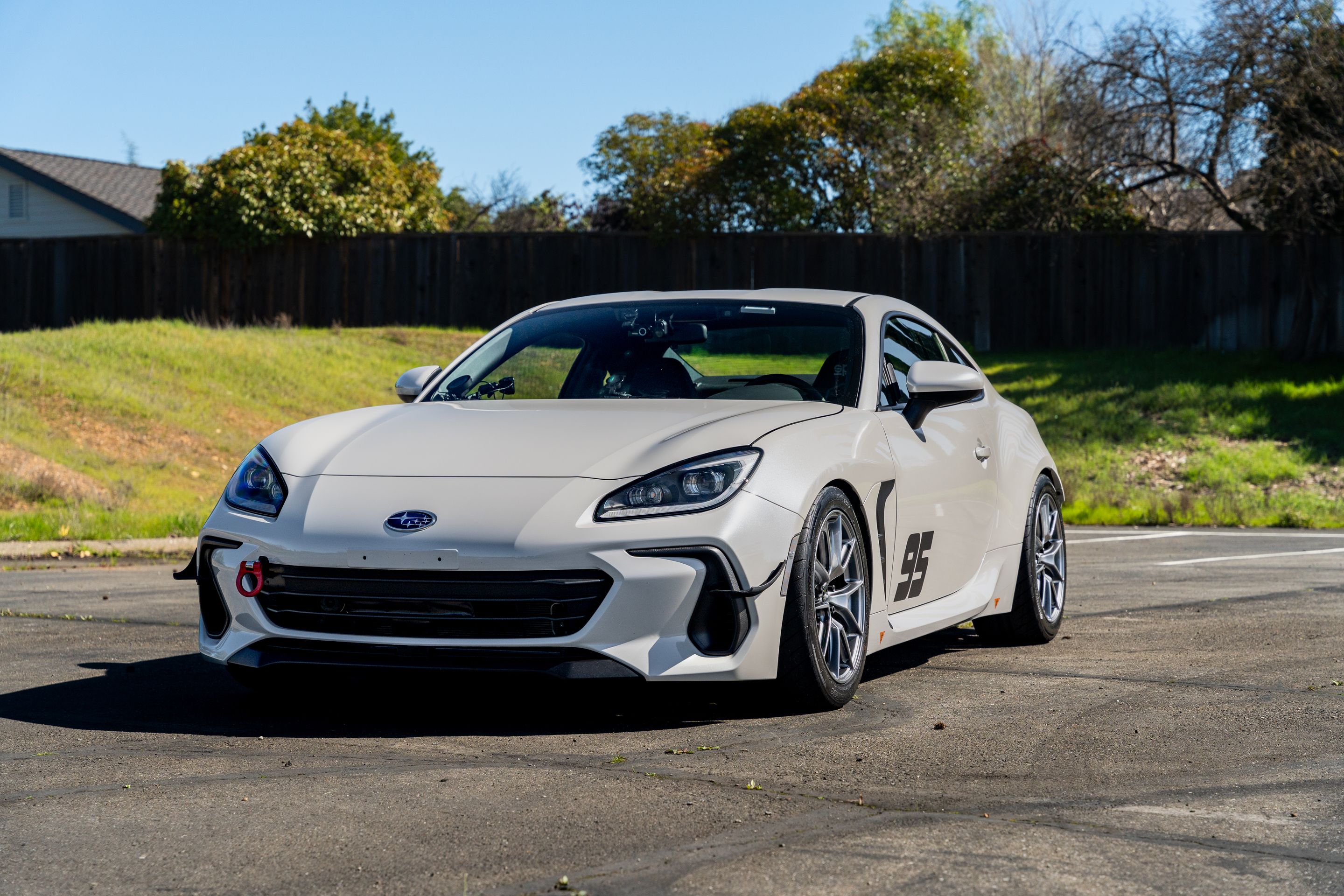 White Subaru ZD8 / Gen 2 BRZ with 17" VS-5 Apex wheels in Hyper Black