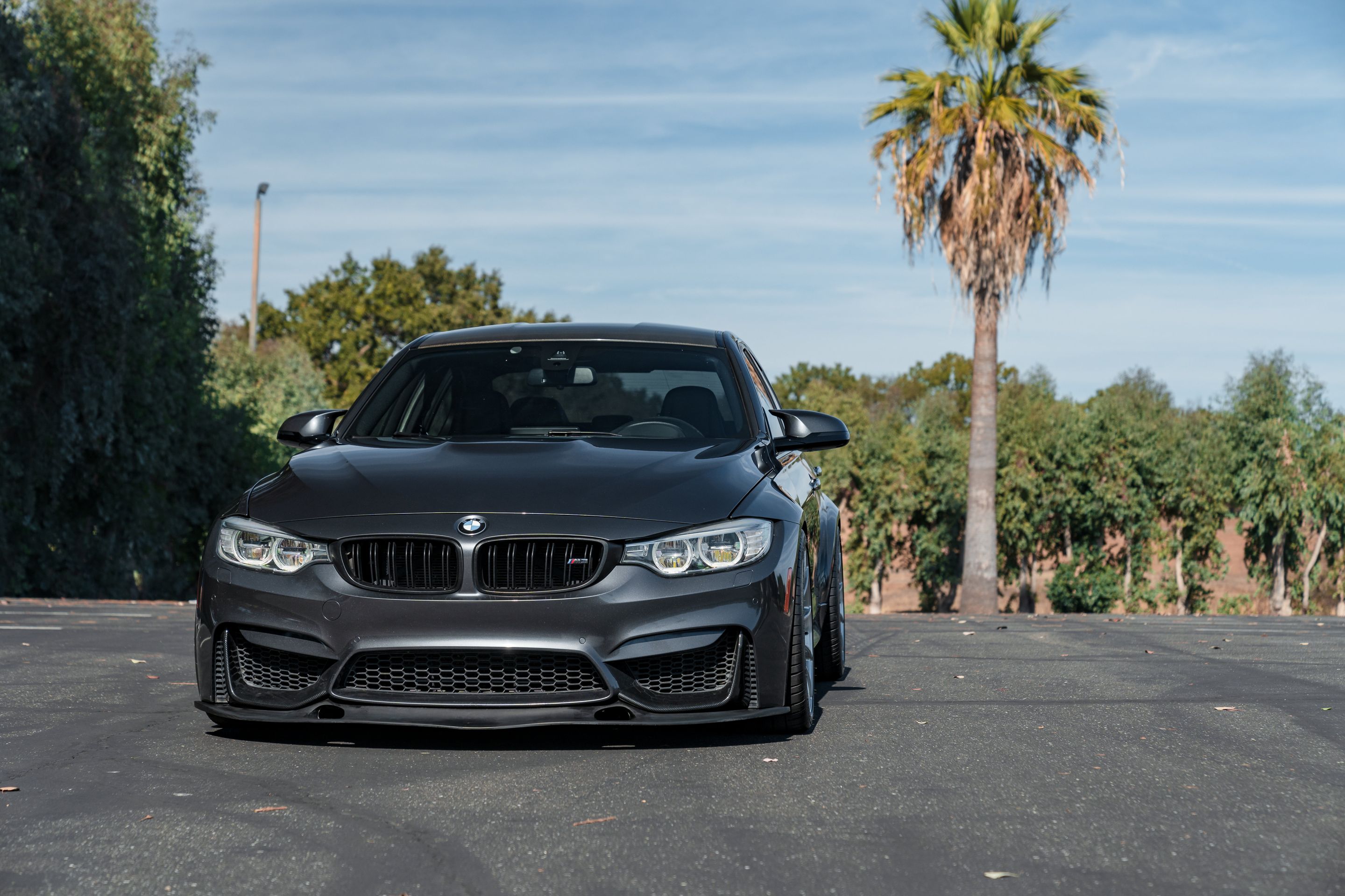 Grey BMW F80 M3 with 19" SM-10RS Apex wheels in Brushed Clear