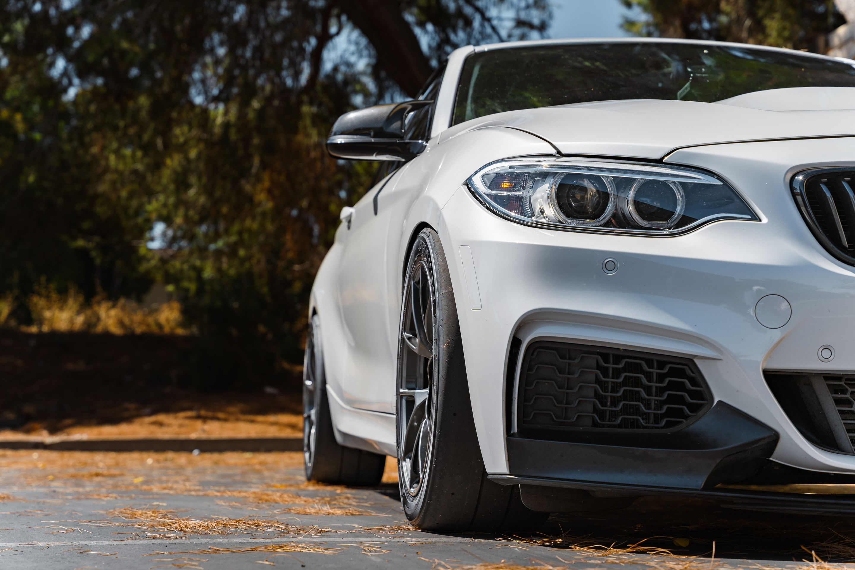 White BMW F22 Coupe 2 Series with 17" VS-5RS Apex wheels in Anthracite