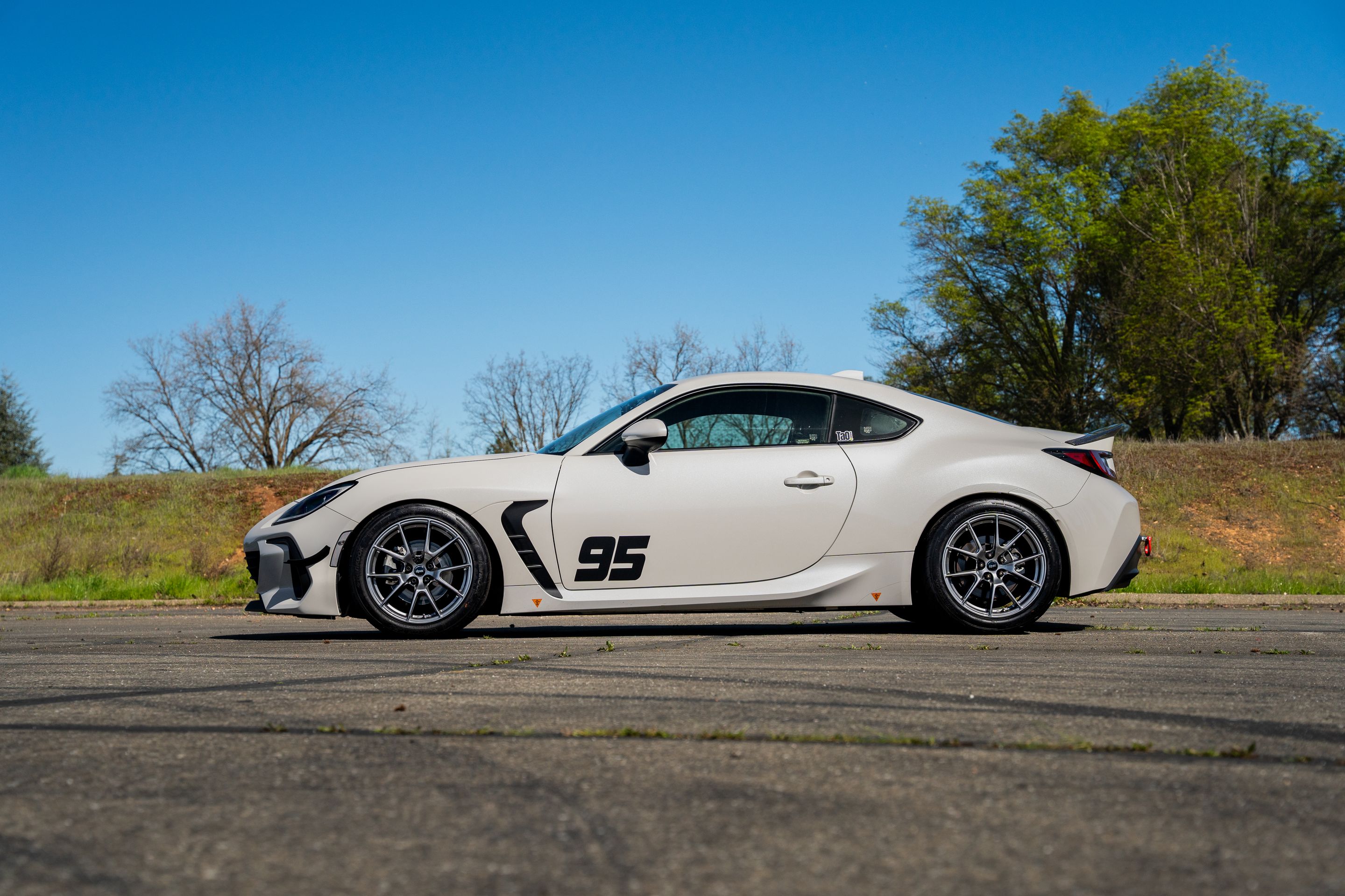 White Subaru ZD8 / Gen 2 BRZ with 17" VS-5 Apex wheels in Hyper Black
