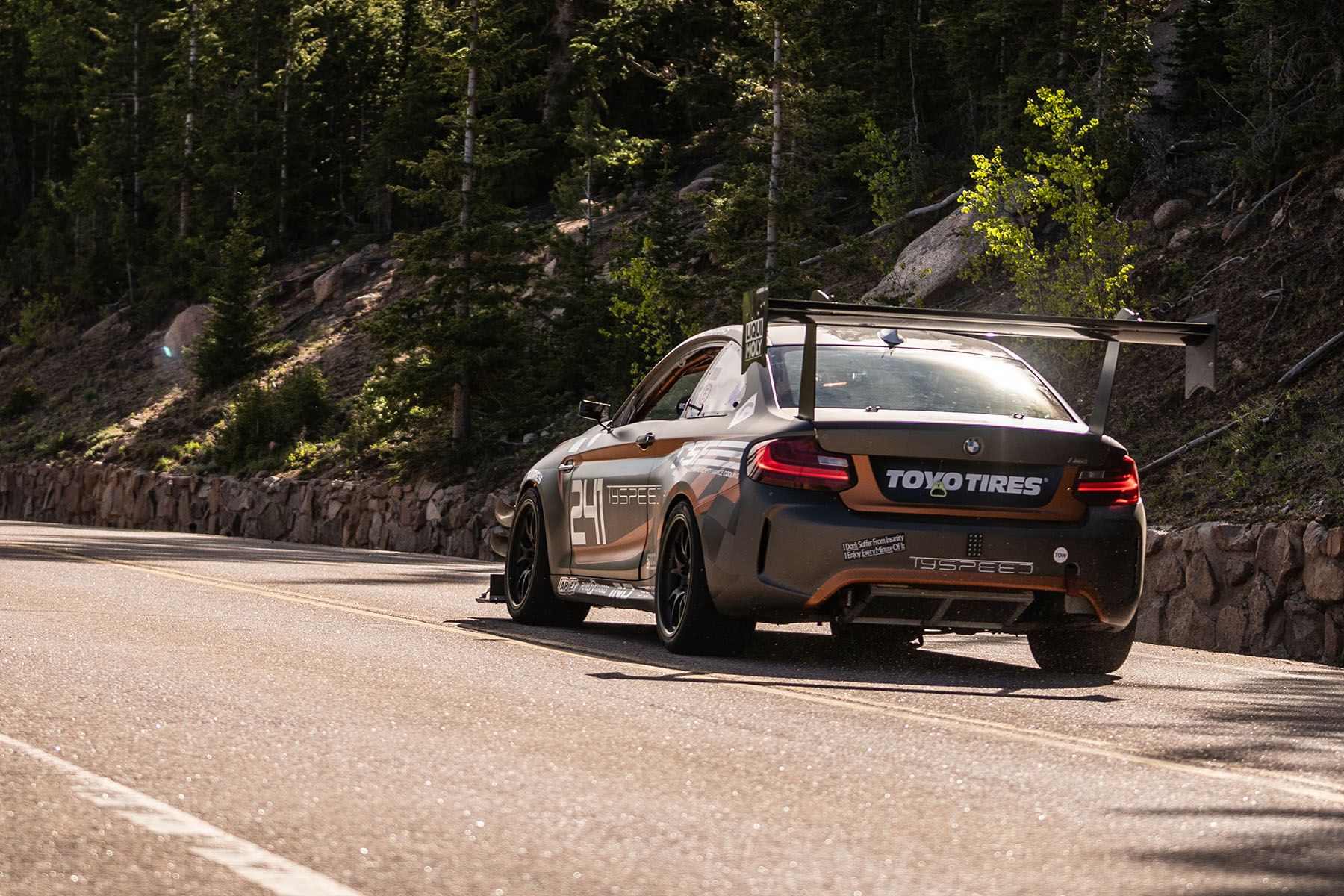 Grey BMW F87 M2 with 18" FL-5 Apex wheels in Satin Black