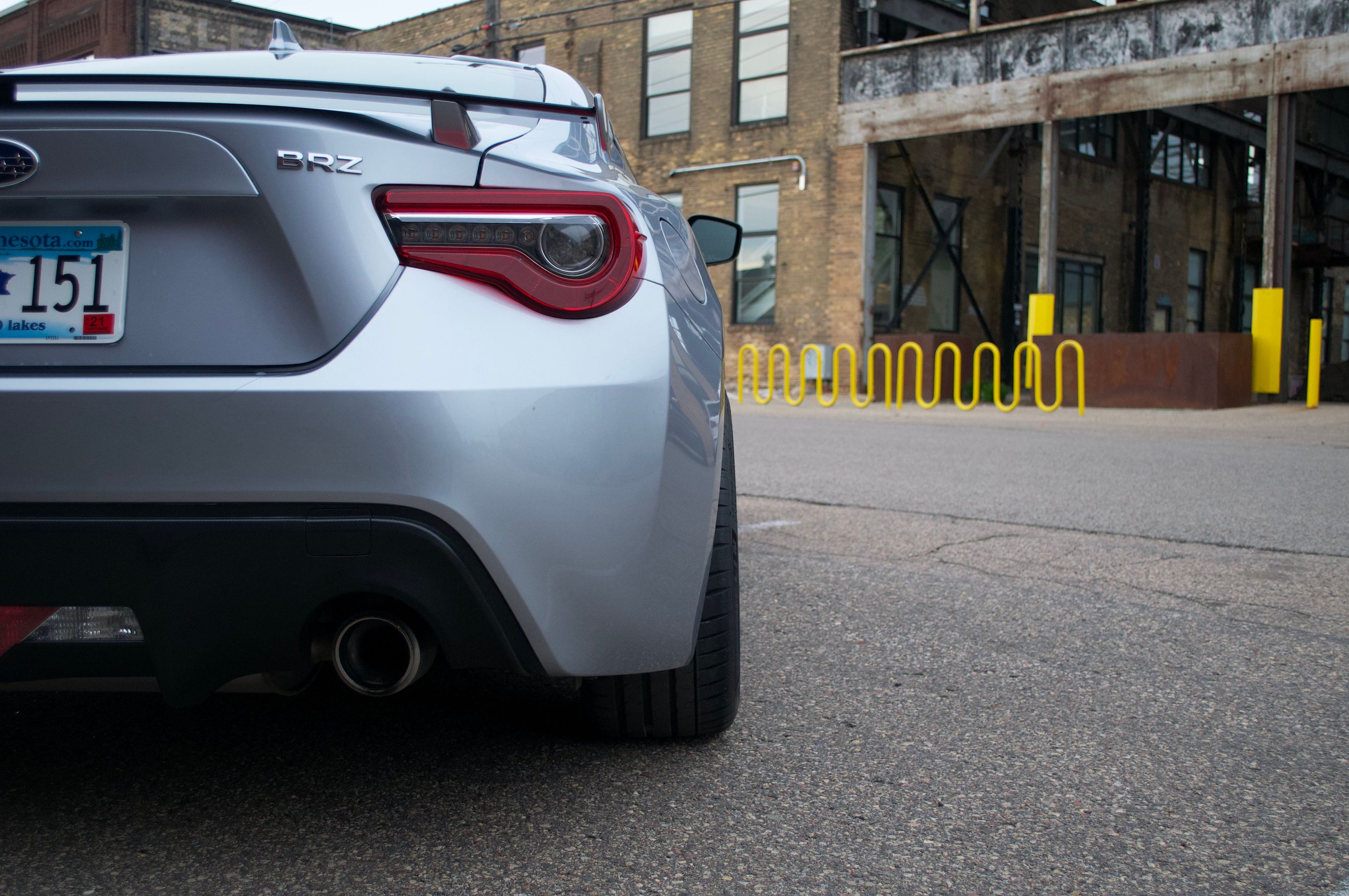 Silver Subaru ZC6 / Gen 1 BRZ with 17" ARC-8 Apex wheels in Anthracite