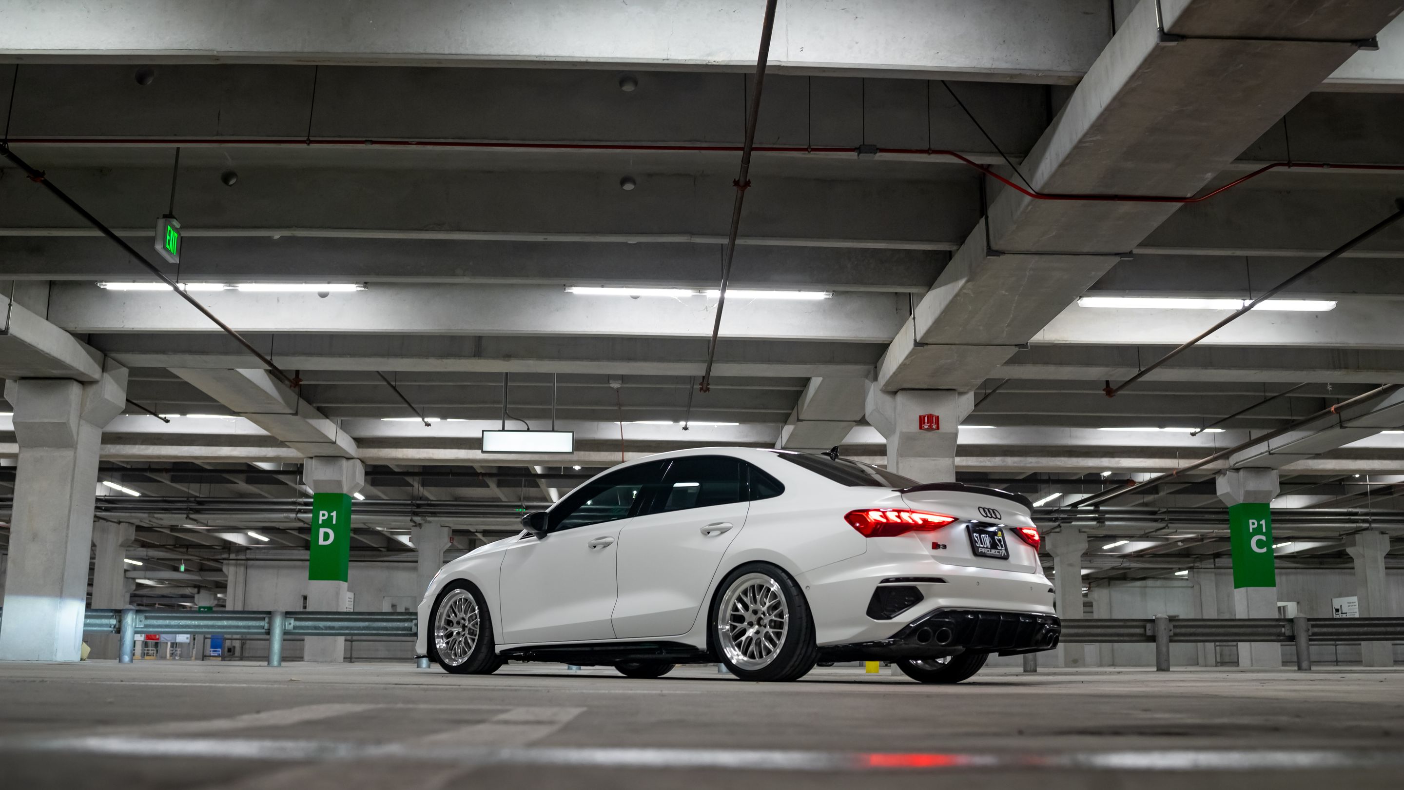 White Audi 8Y S3 with 18" ML-10RT Apex wheels in Machined Lip Brushed Clear