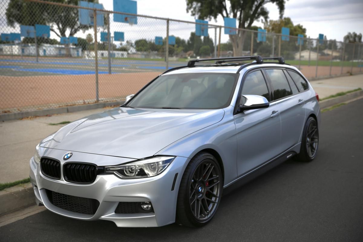 Silver BMW F31 Wagon 3 Series with 19" ARC-8 Apex wheels in Anthracite