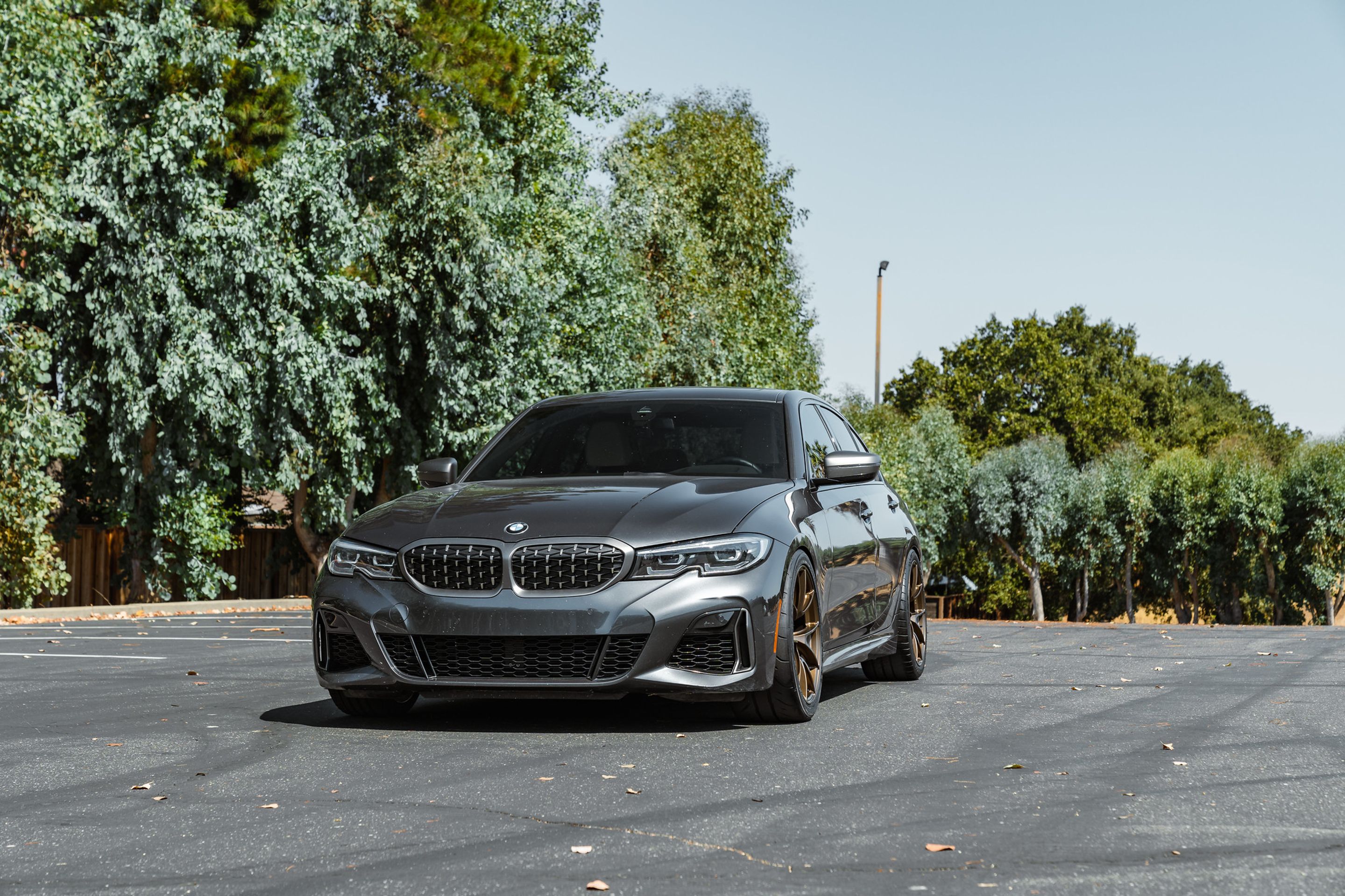 Grey BMW G20 Sedan 3 Series with 19" VS-5RS Apex wheels in Satin Bronze