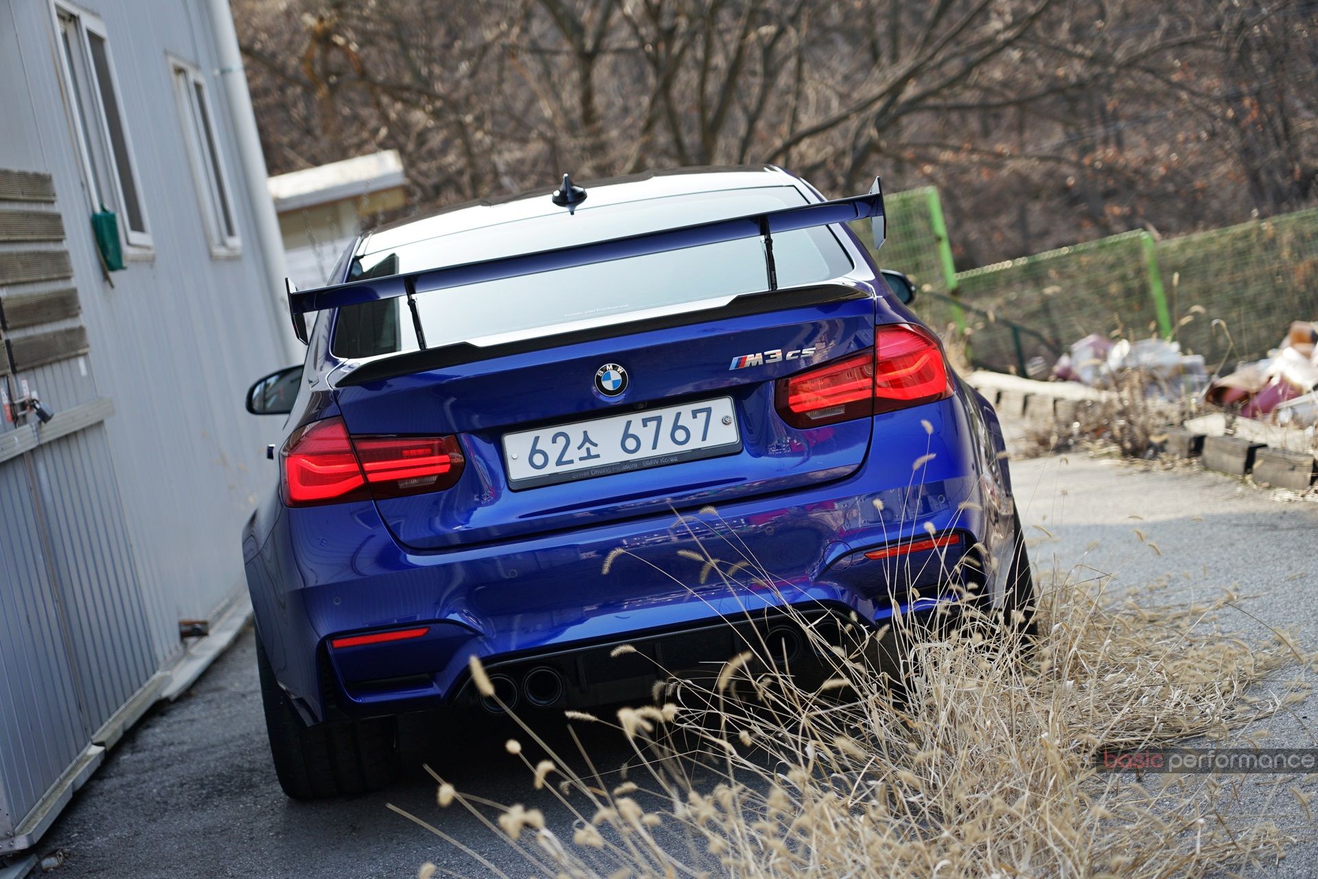 Blue BMW F80 M3 with 18" EC-7R Apex wheels in Brushed Clear