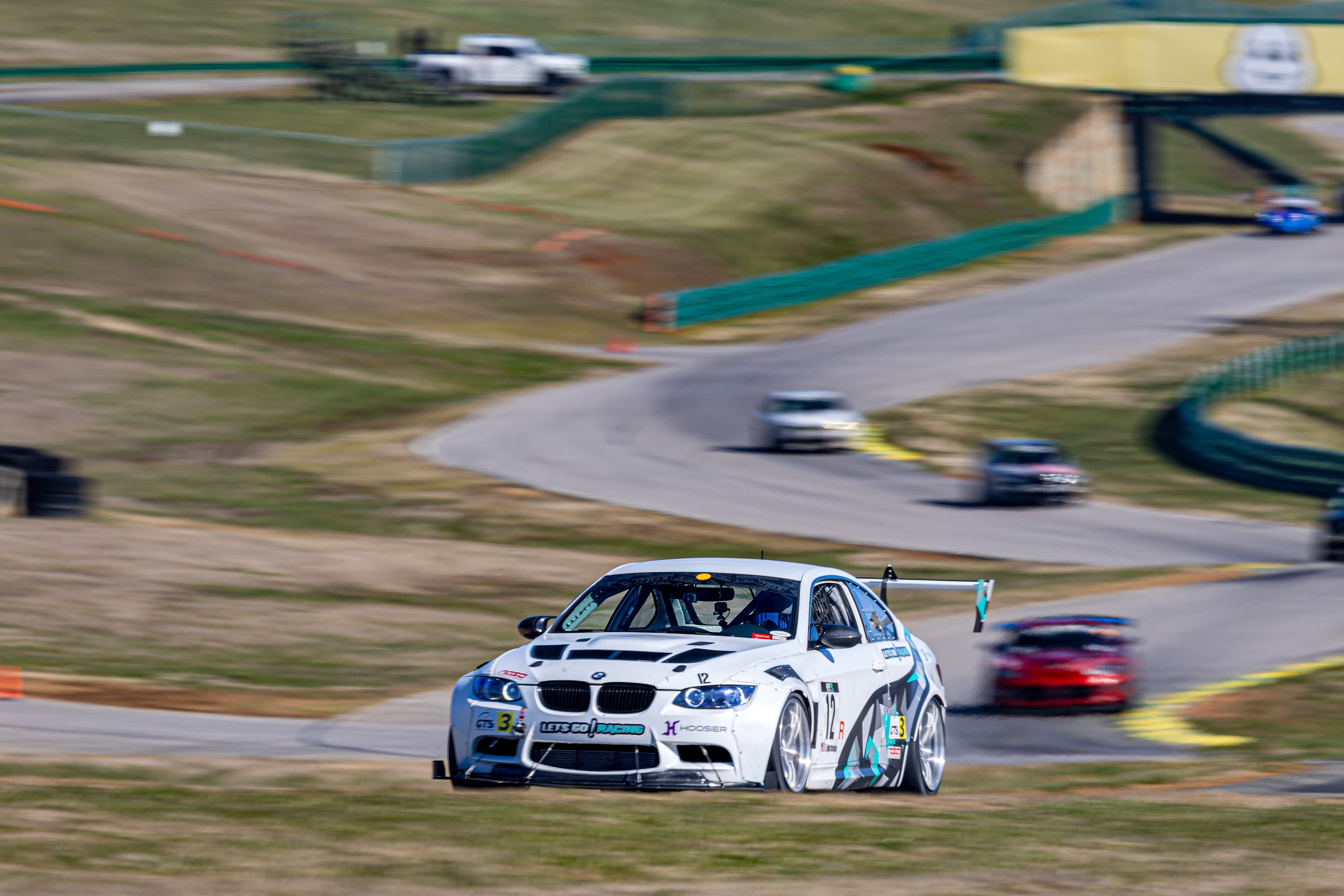 White BMW E92 Coupe M3 with 18" VS-5RS Apex wheels in Brushed Clear