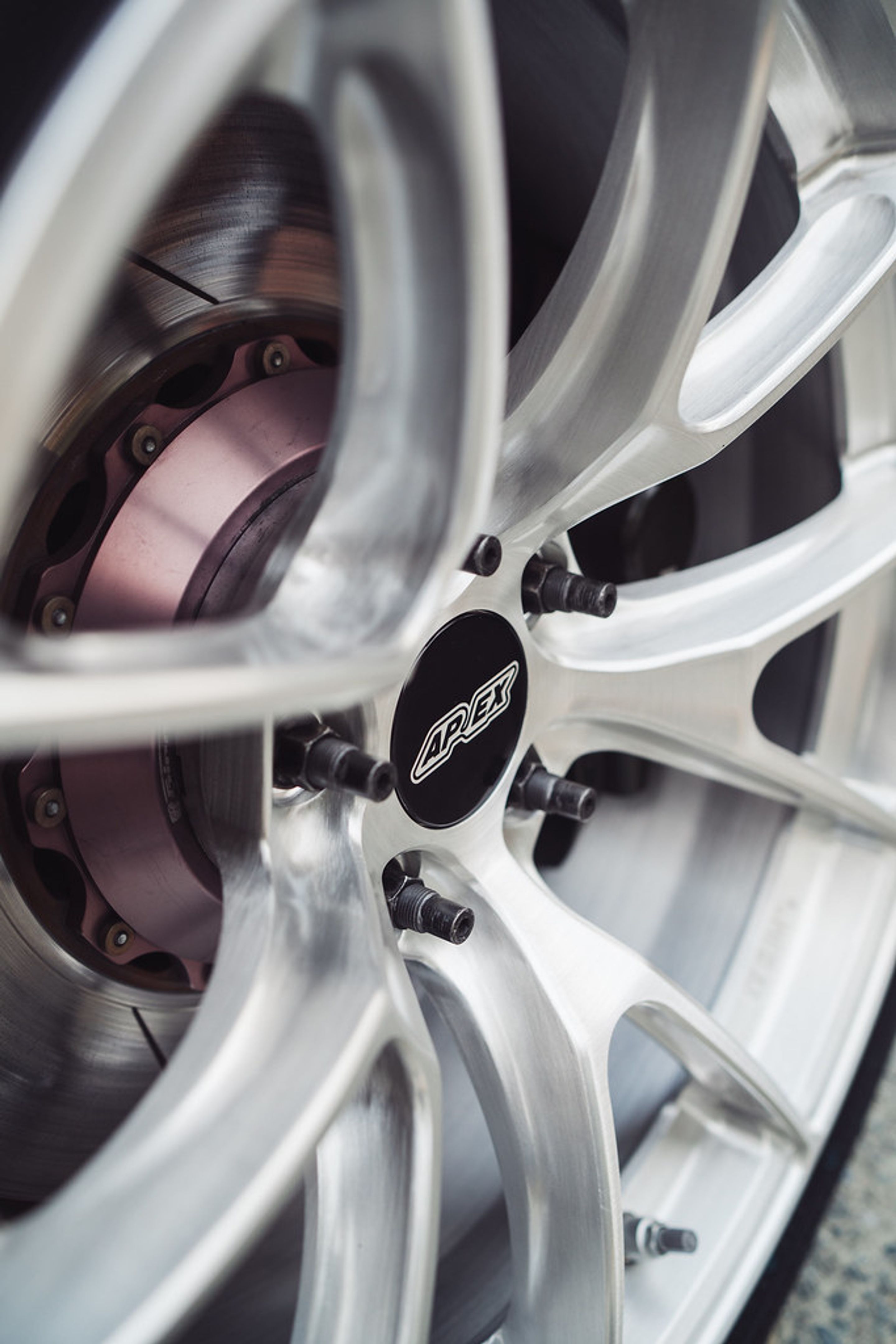 Orange BMW F82 Coupe M4 with 18" VS-5RS Apex wheels in Brushed Clear