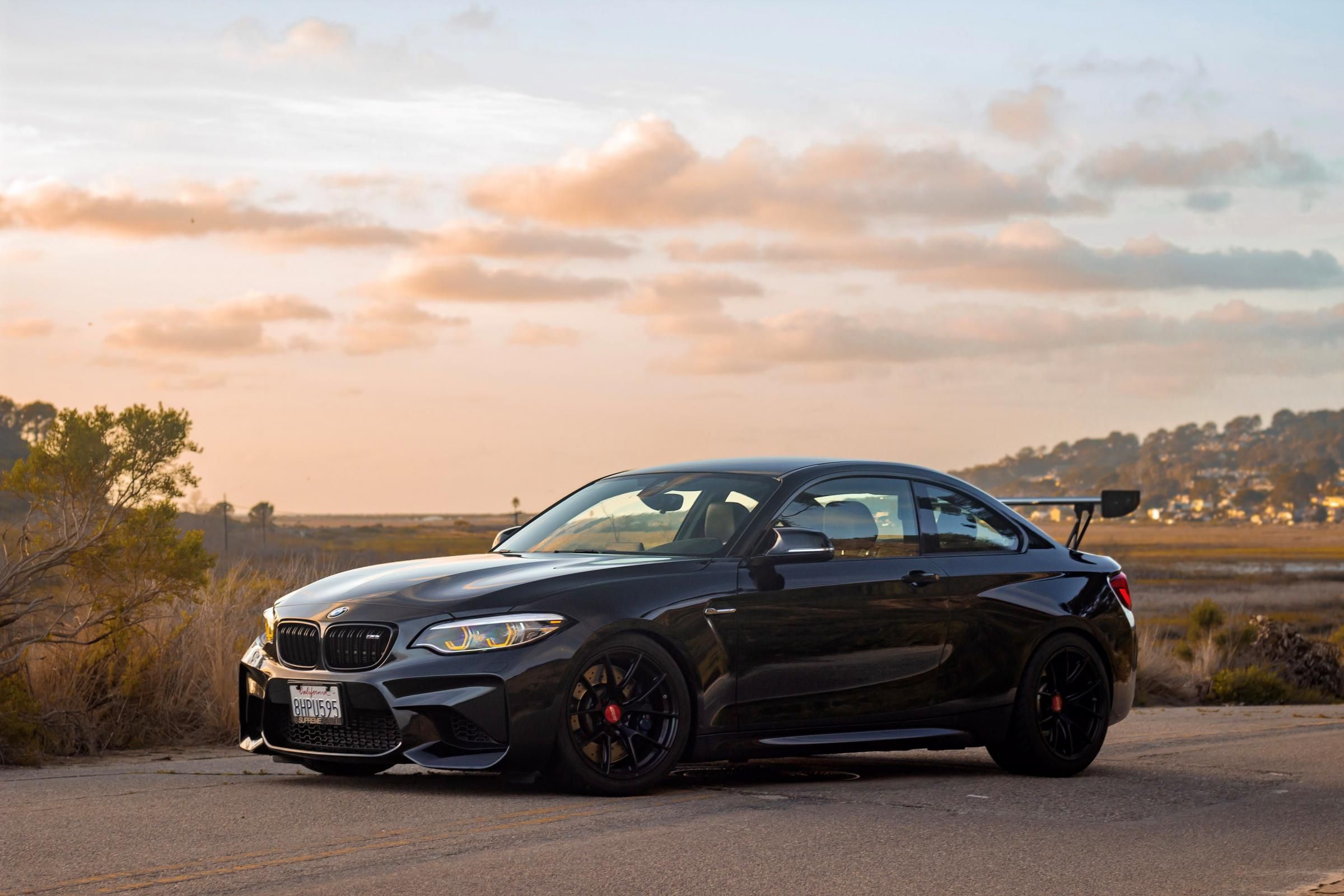 Black BMW F87 M2 with 18" VS-5RS Apex wheels in Satin Black