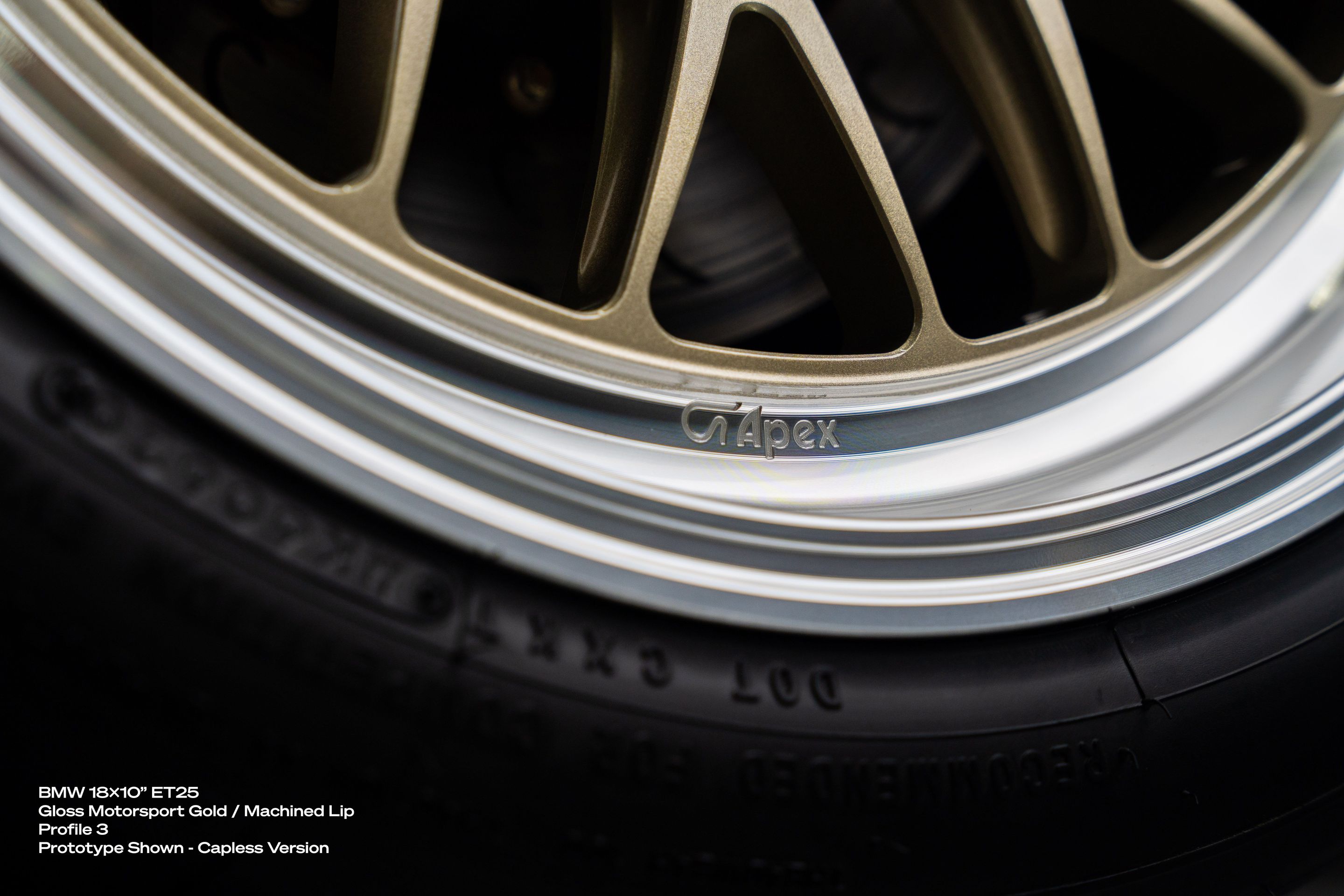 Grey BMW E46 M3 with 18" ML-10RT Apex wheels in Machined Lip Gloss Motorsport Gold