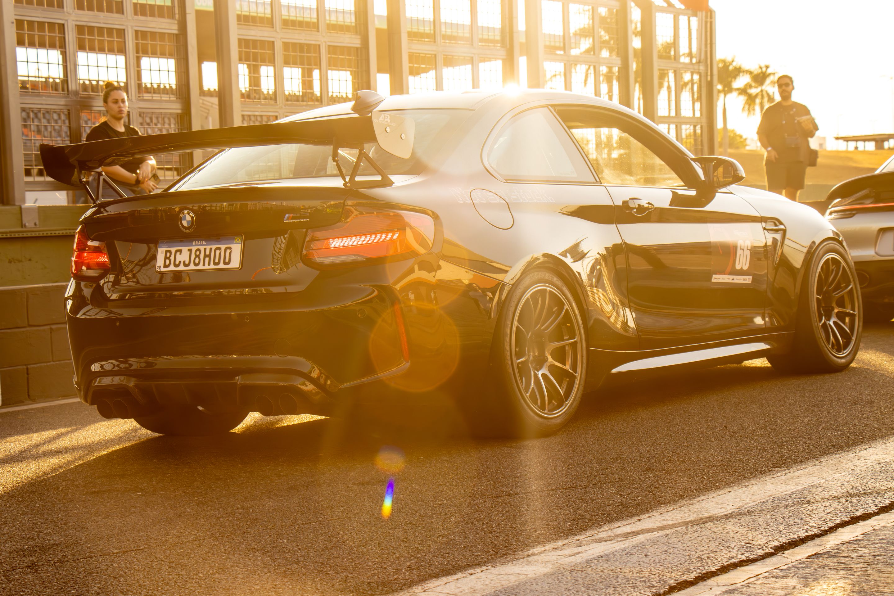 Black BMW F87 M2 with 18" SM-10RE Apex wheels in Anthracite