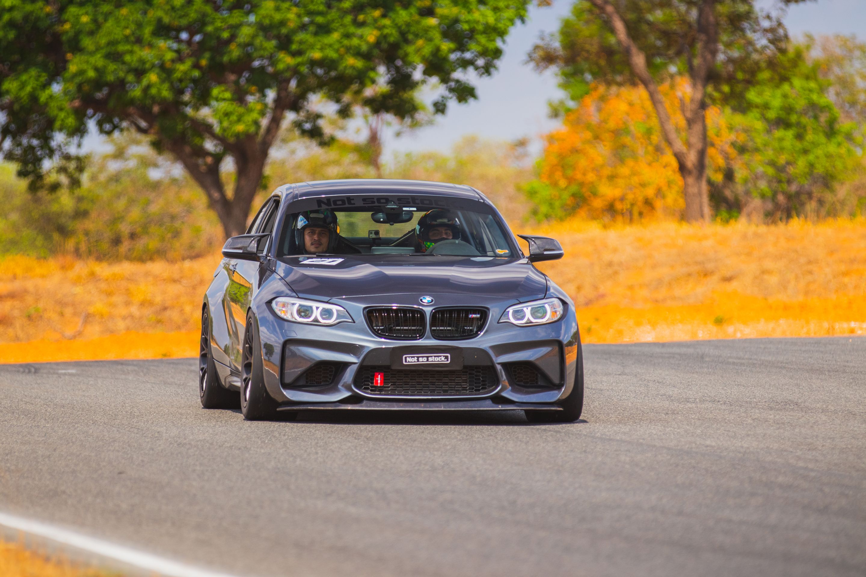 Black BMW F87 M2 with 18" EC-7 Apex wheels in Satin Black