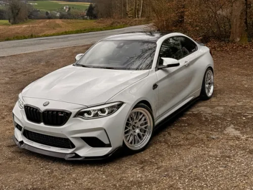 White BMW M2 - ML-10RT in Machined Lip Brushed Clear