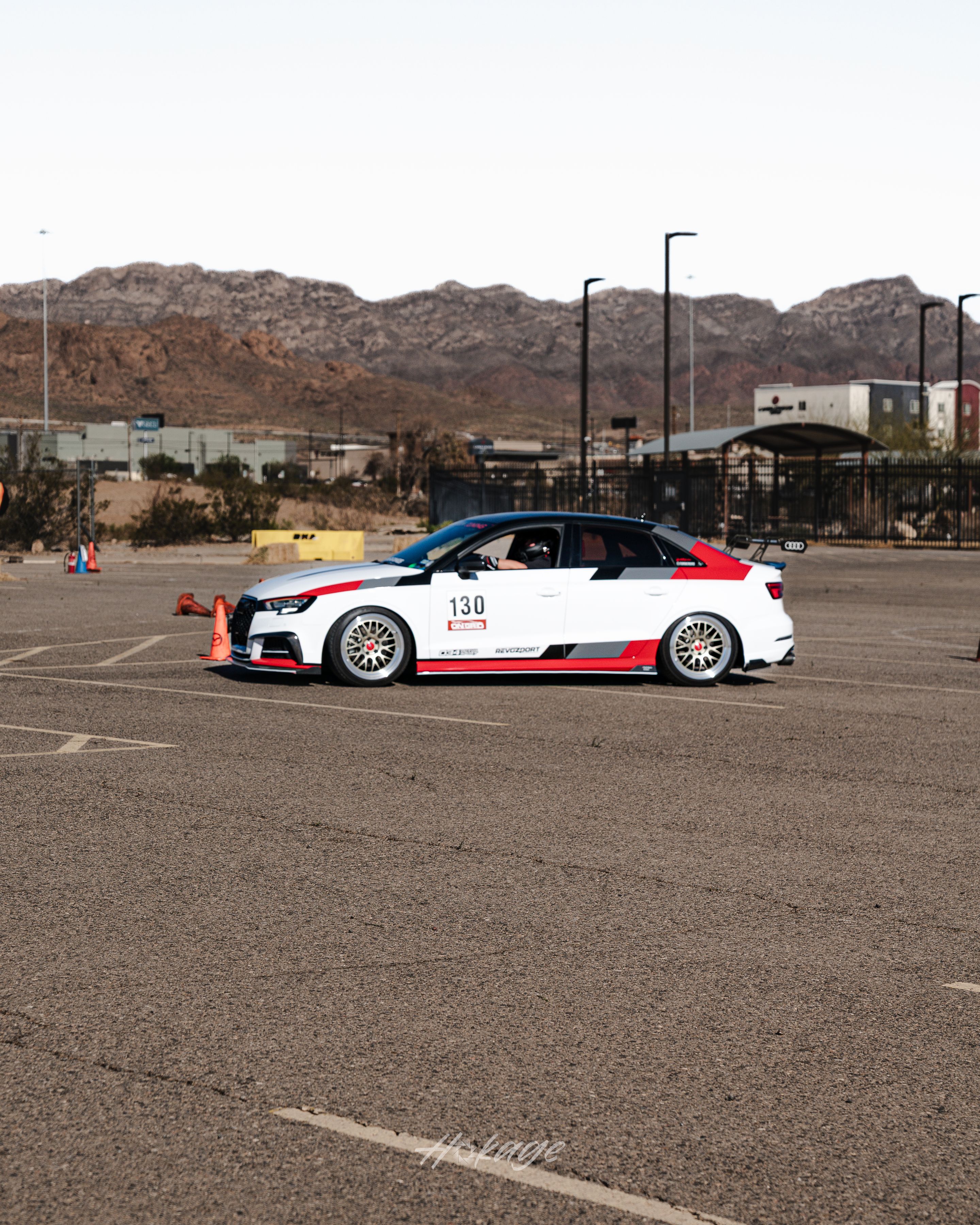 Race Livery Audi 8V A3 with 18" ML-10RT Apex wheels in Machined Lip Gloss Motorsport Gold