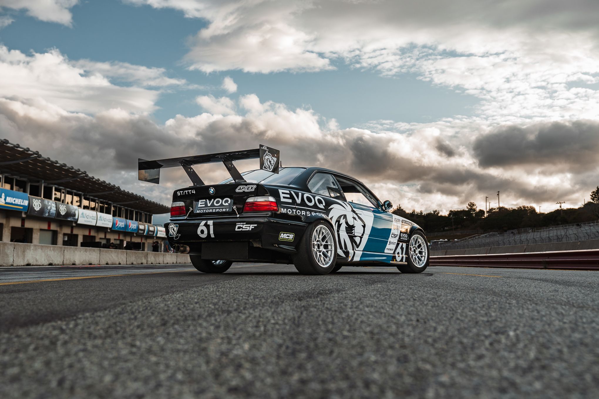 Multicolor BMW E36 3 Series with 17" ARC-8 Apex wheels in Hyper Silver