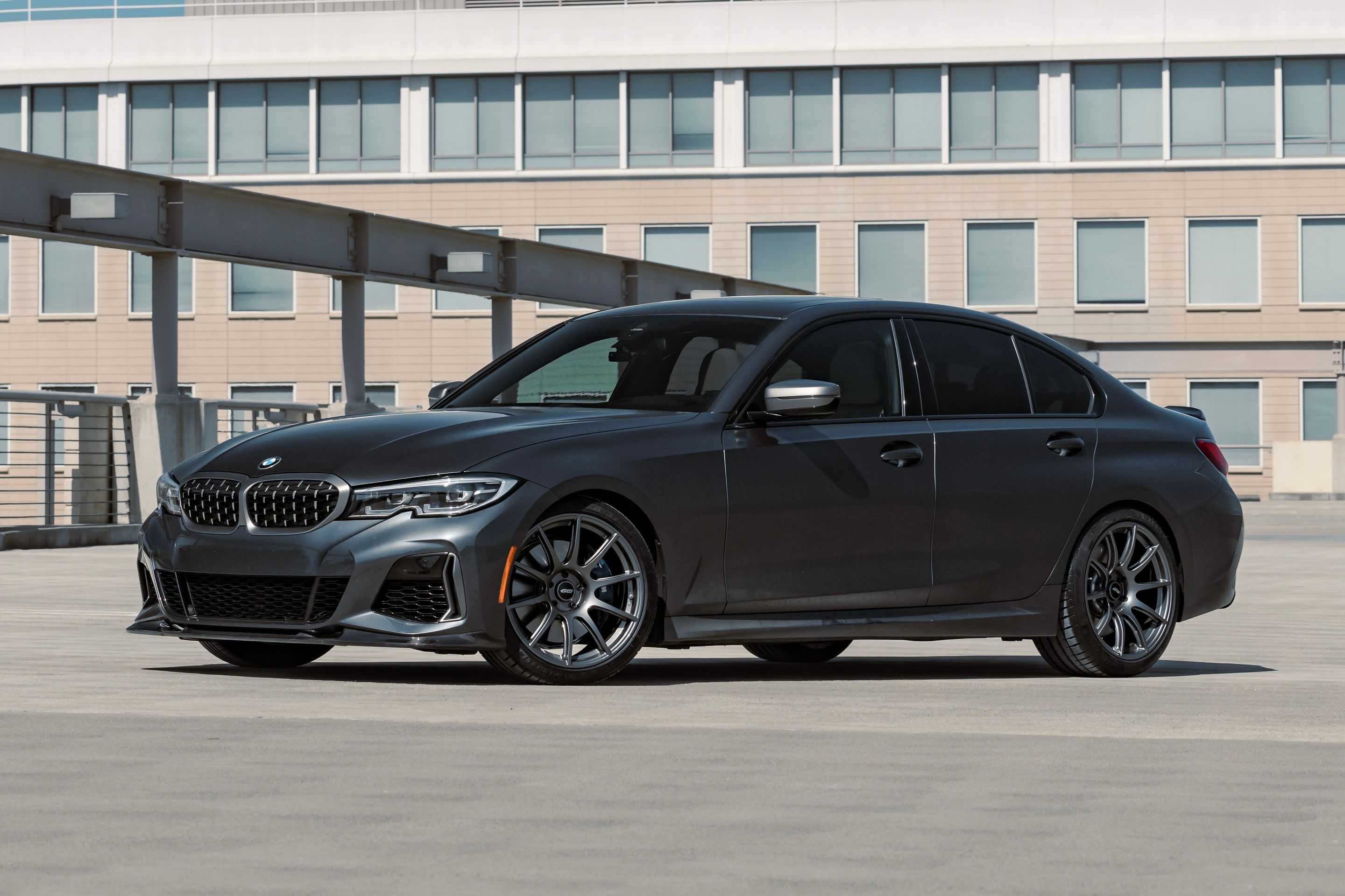 Grey BMW G20 Sedan 3 Series with 19" SM-10 Apex wheels in Anthracite