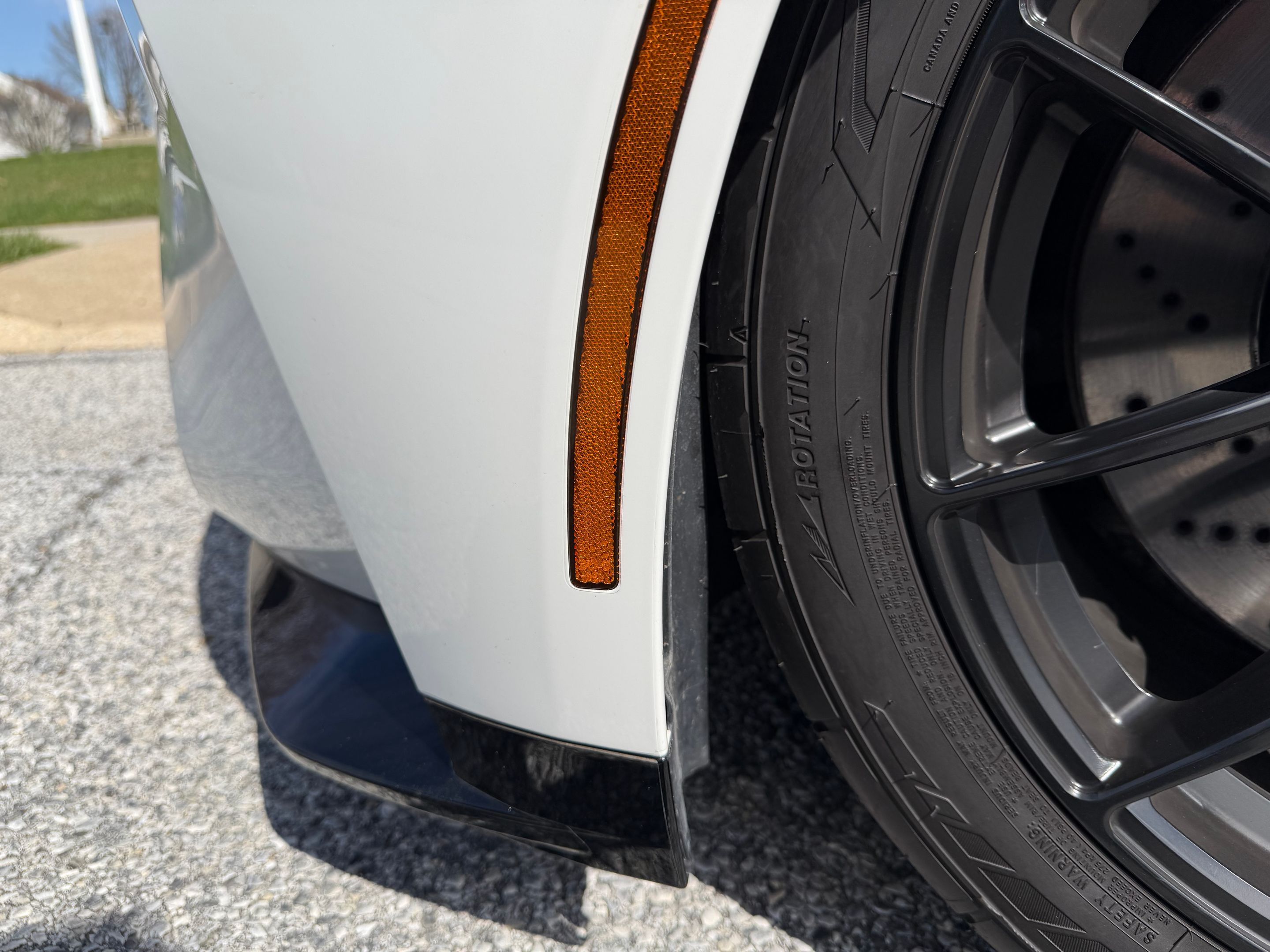 White BMW G80 M3 with 18" VS-5RS Apex wheels in Satin Black