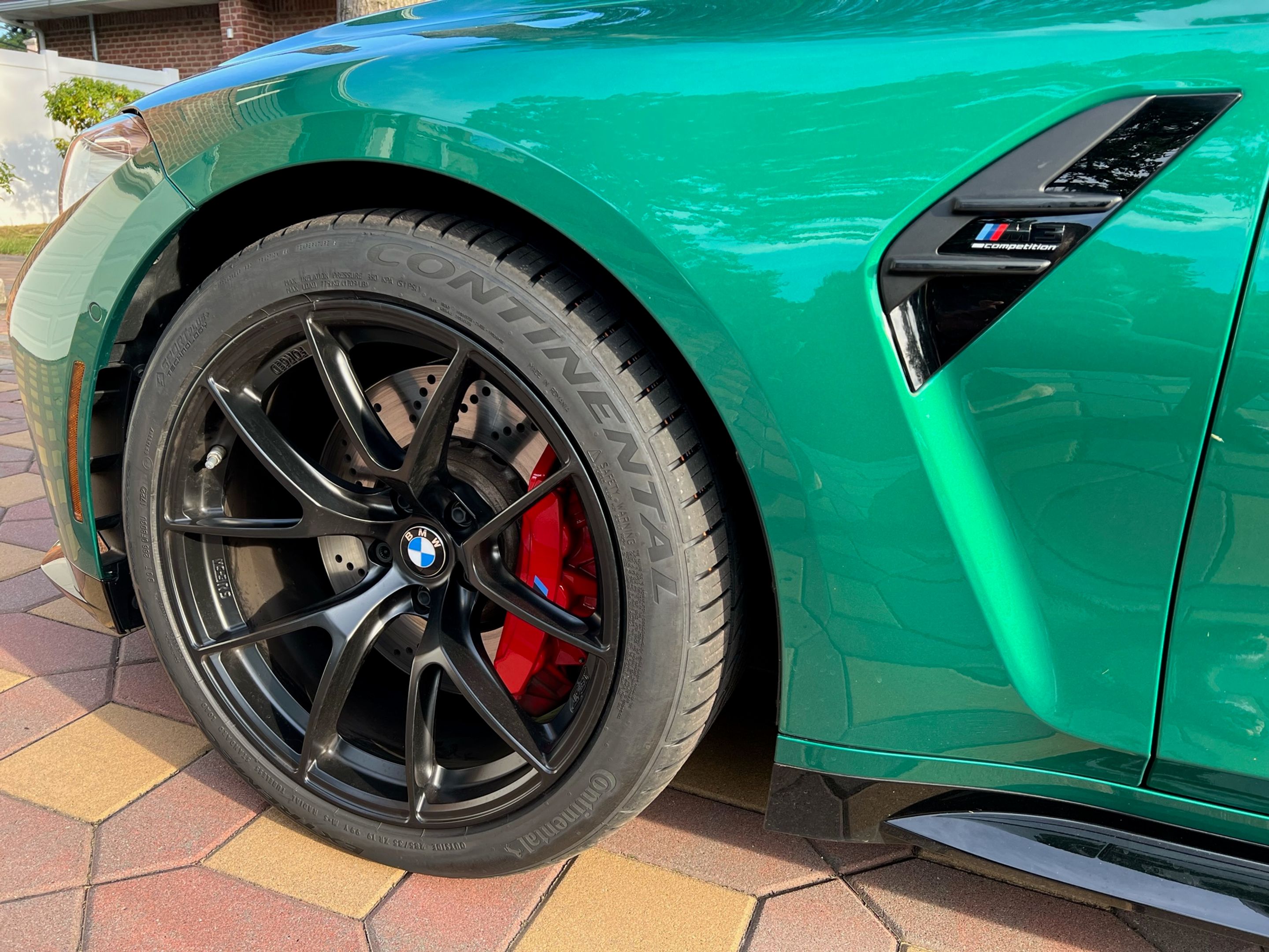 Green BMW G80 M3 with 19" VS-5RS Apex wheels in Satin Black