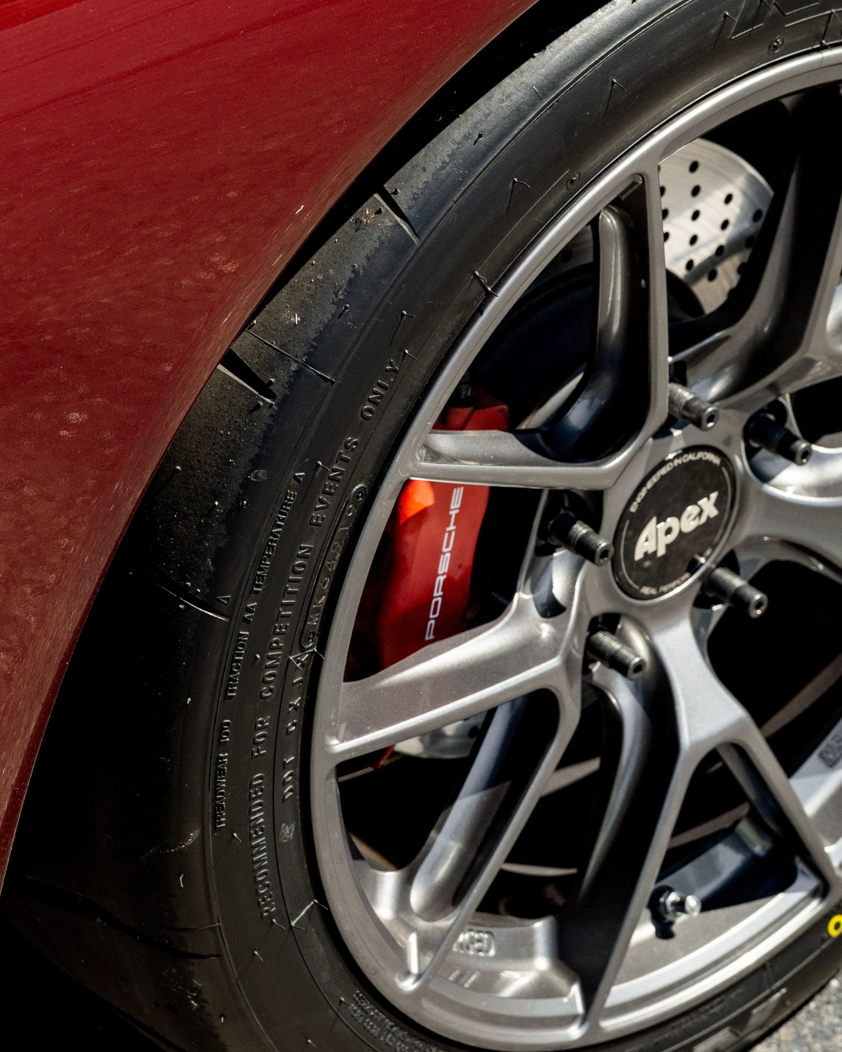 Red Porsche 986 Boxster with 18" VS-5RS Apex wheels in Anthracite