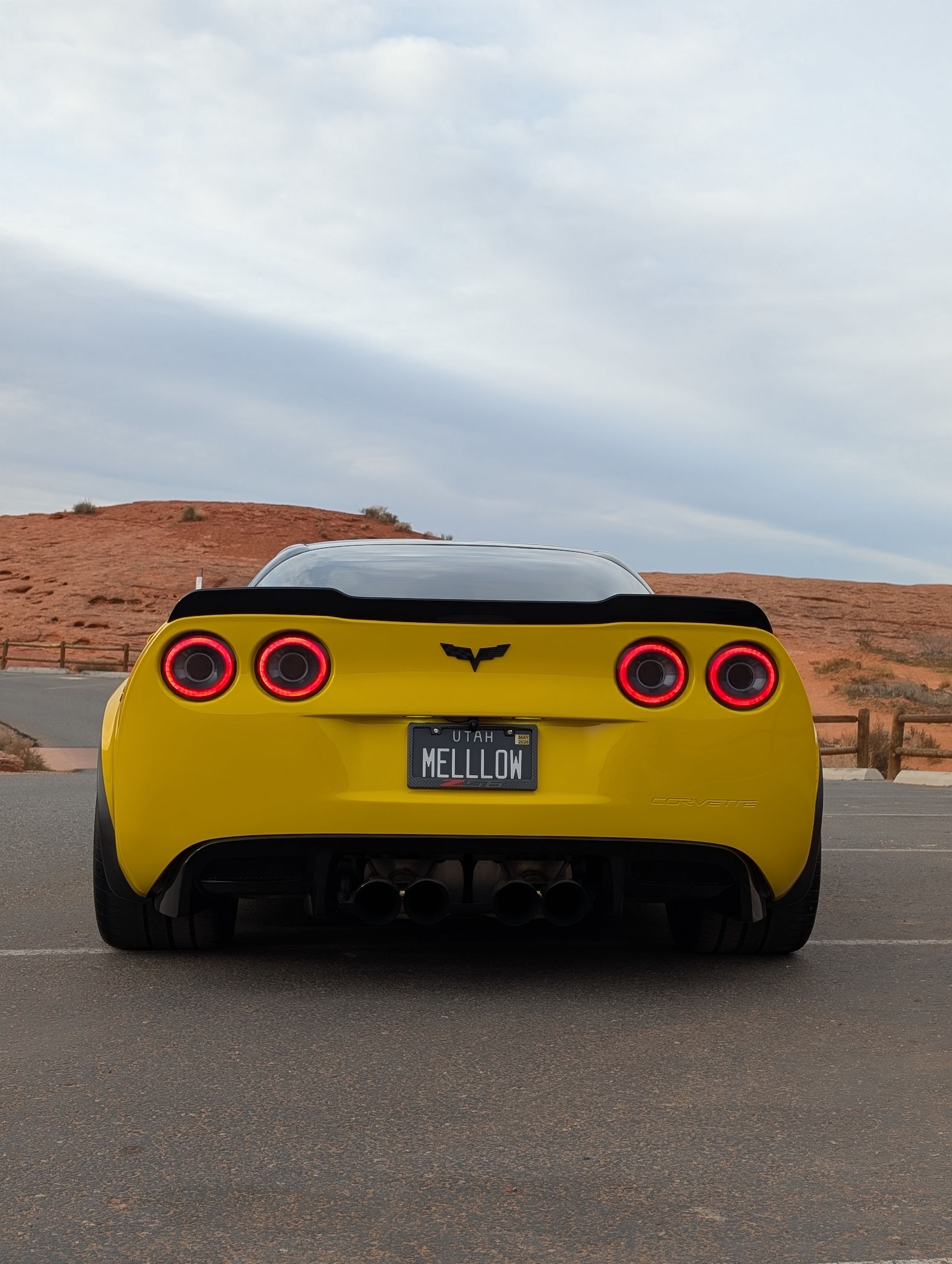 Yellow Chevrolet C6 Corvette Z06 with 19" VS-5RS Apex wheels in Satin Black
