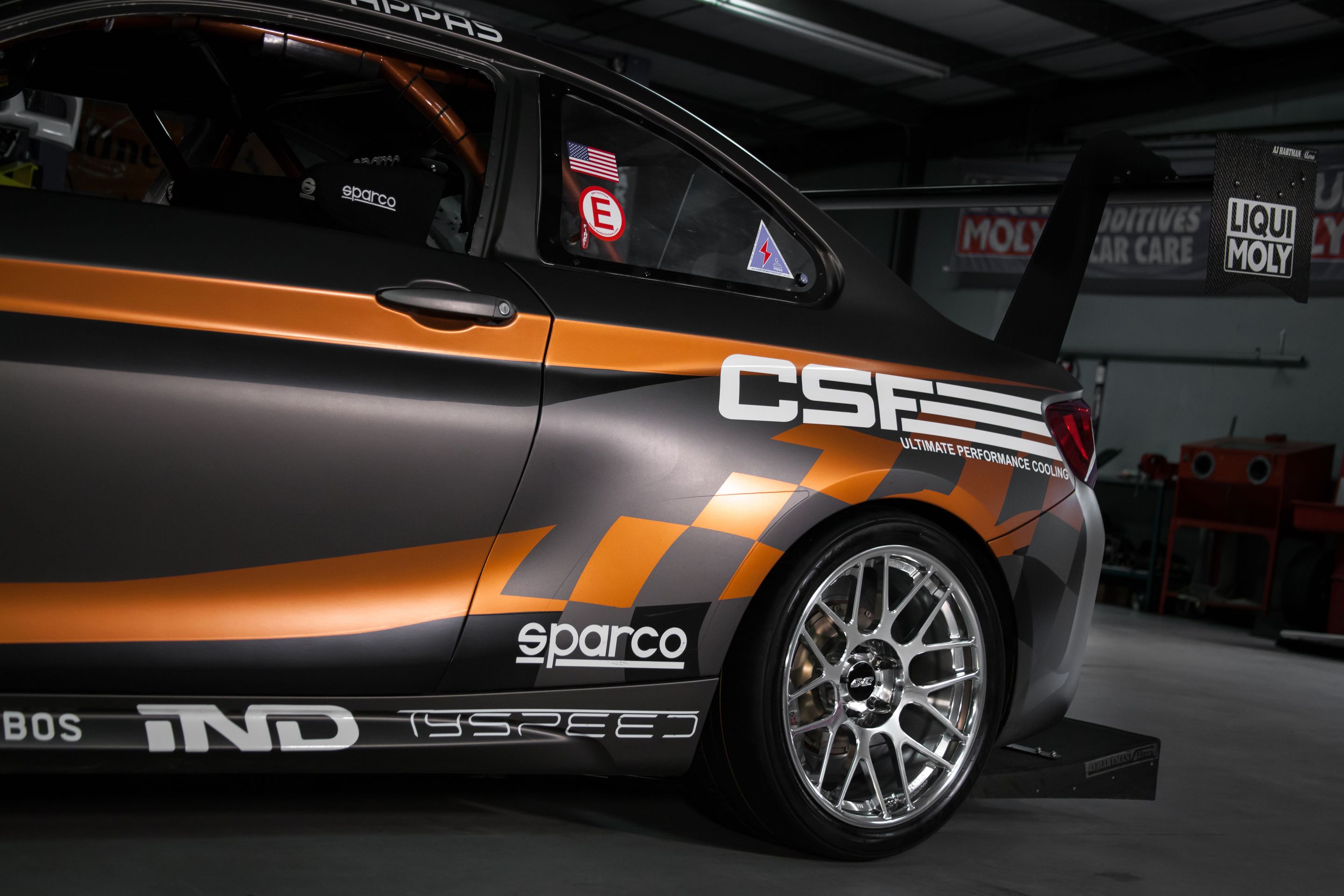 Multicolor BMW F87 M2 with 18" ARC-8R Apex wheels in Polished