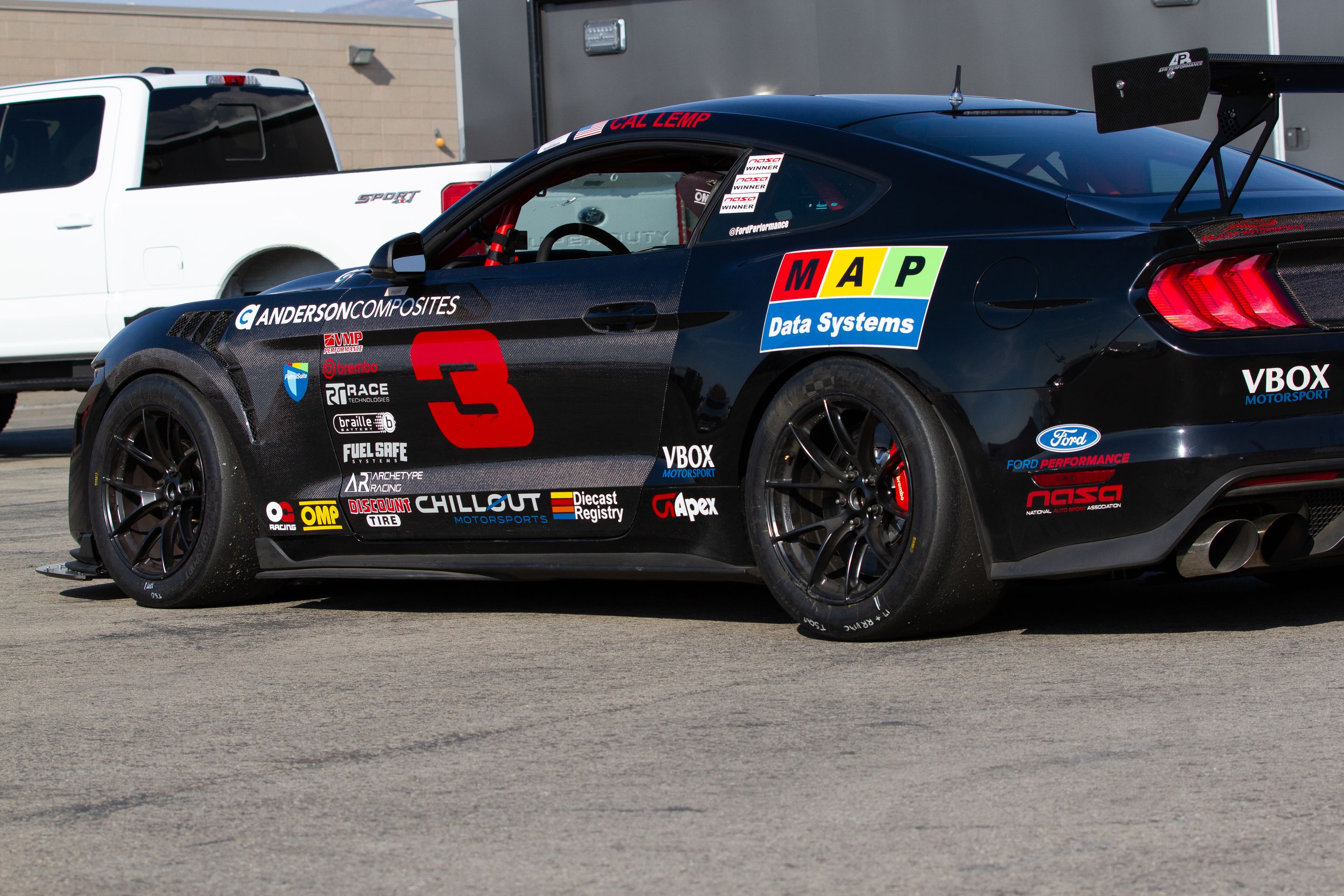 Black Ford S550 Mustang GT500 with 18" VS-5RS Apex wheels in Satin Black
