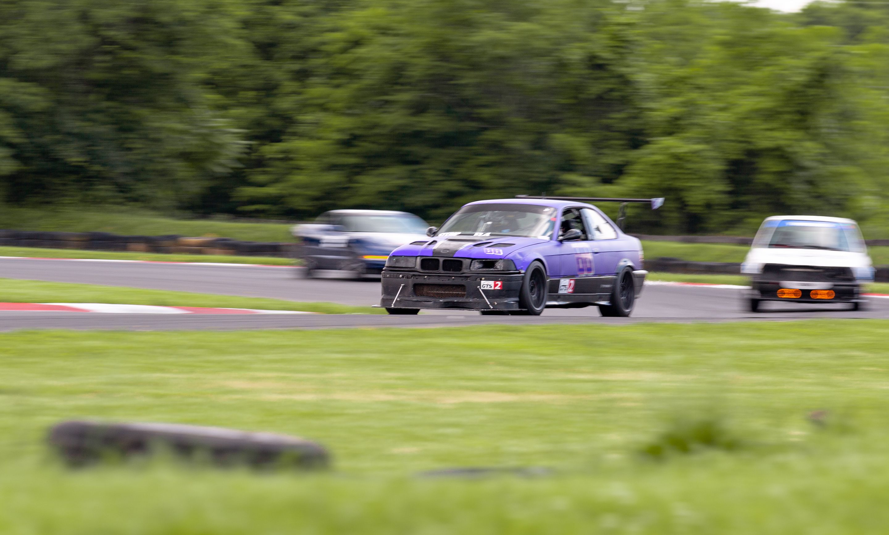 Purple BMW E36 3 Series with 17" ARC-8 Apex wheels in Satin Black