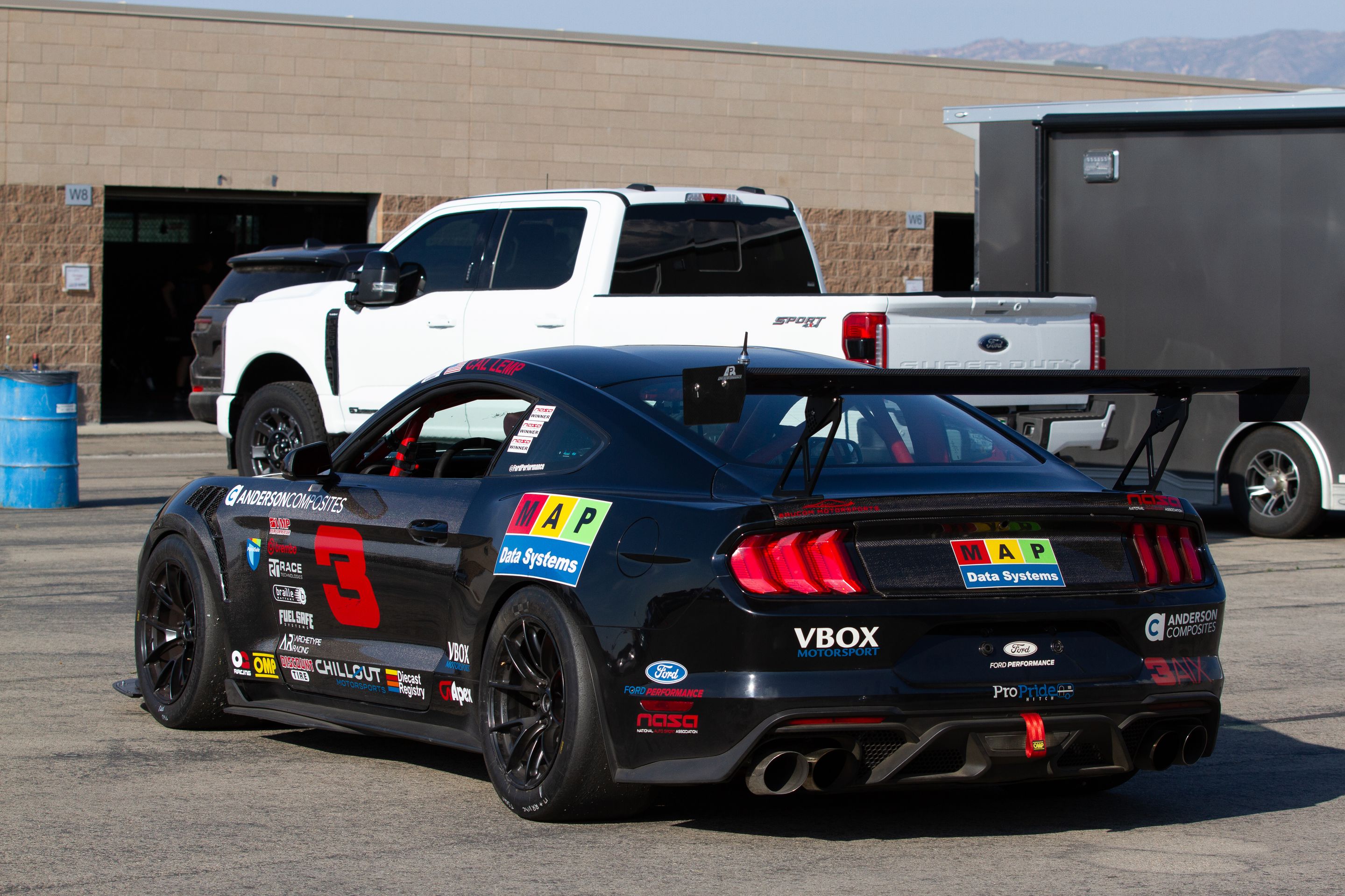 Black Ford S550 Mustang GT500 with 18" VS-5RS Apex wheels in Satin Black