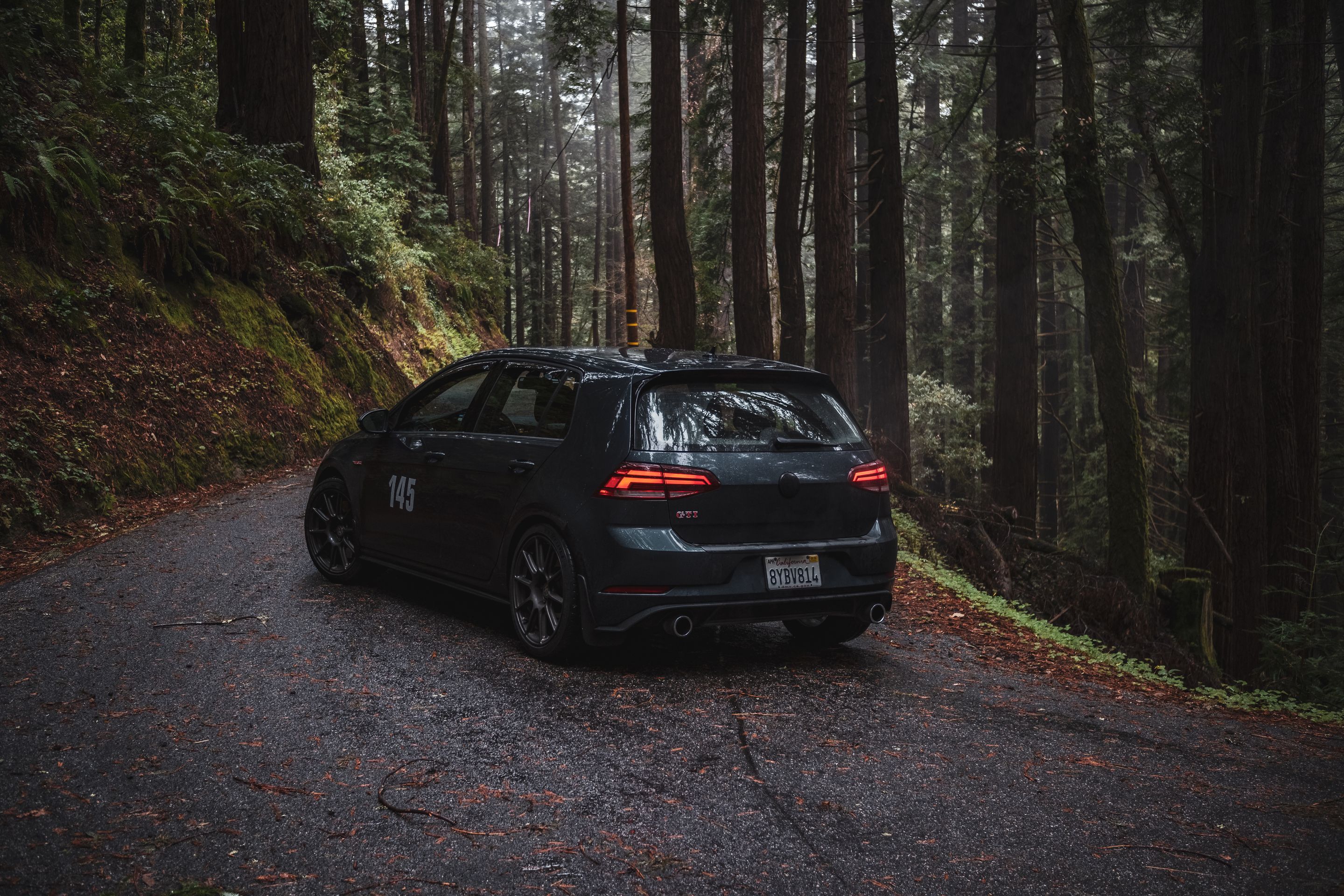 Black VW MK7 GTI with 17" SM-10 Apex wheels in Anthracite