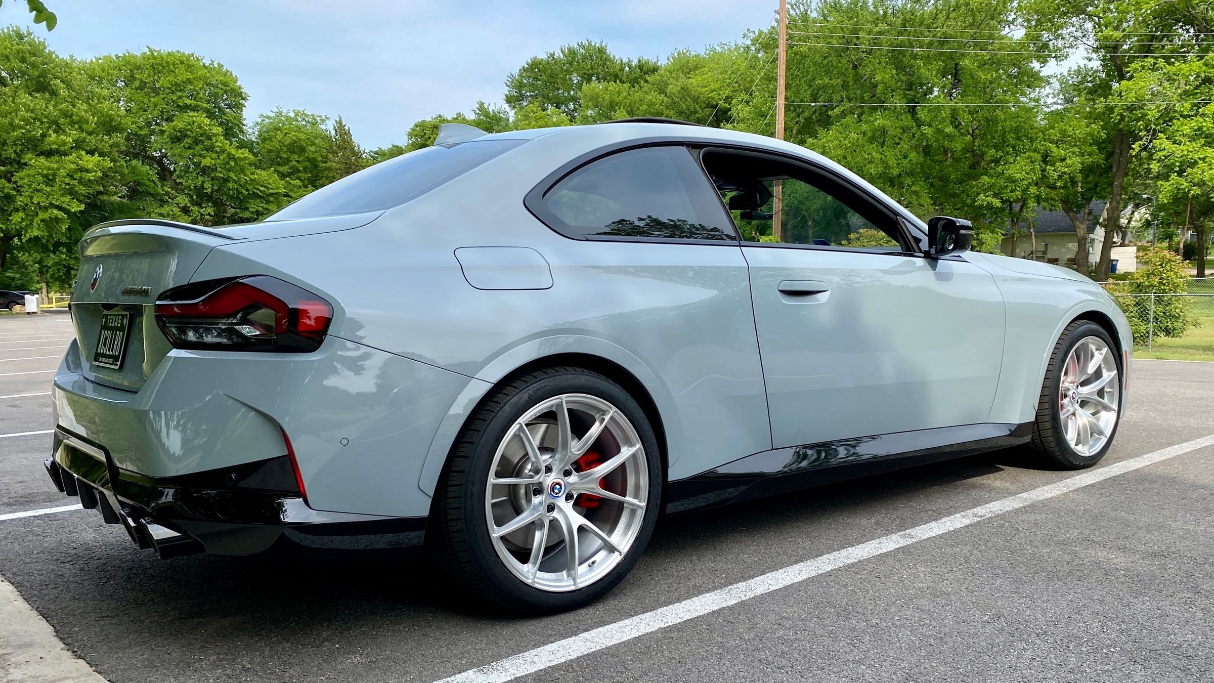 Grey BMW G42 2 Series with 19" VS-5RS Apex wheels in Brushed Clear