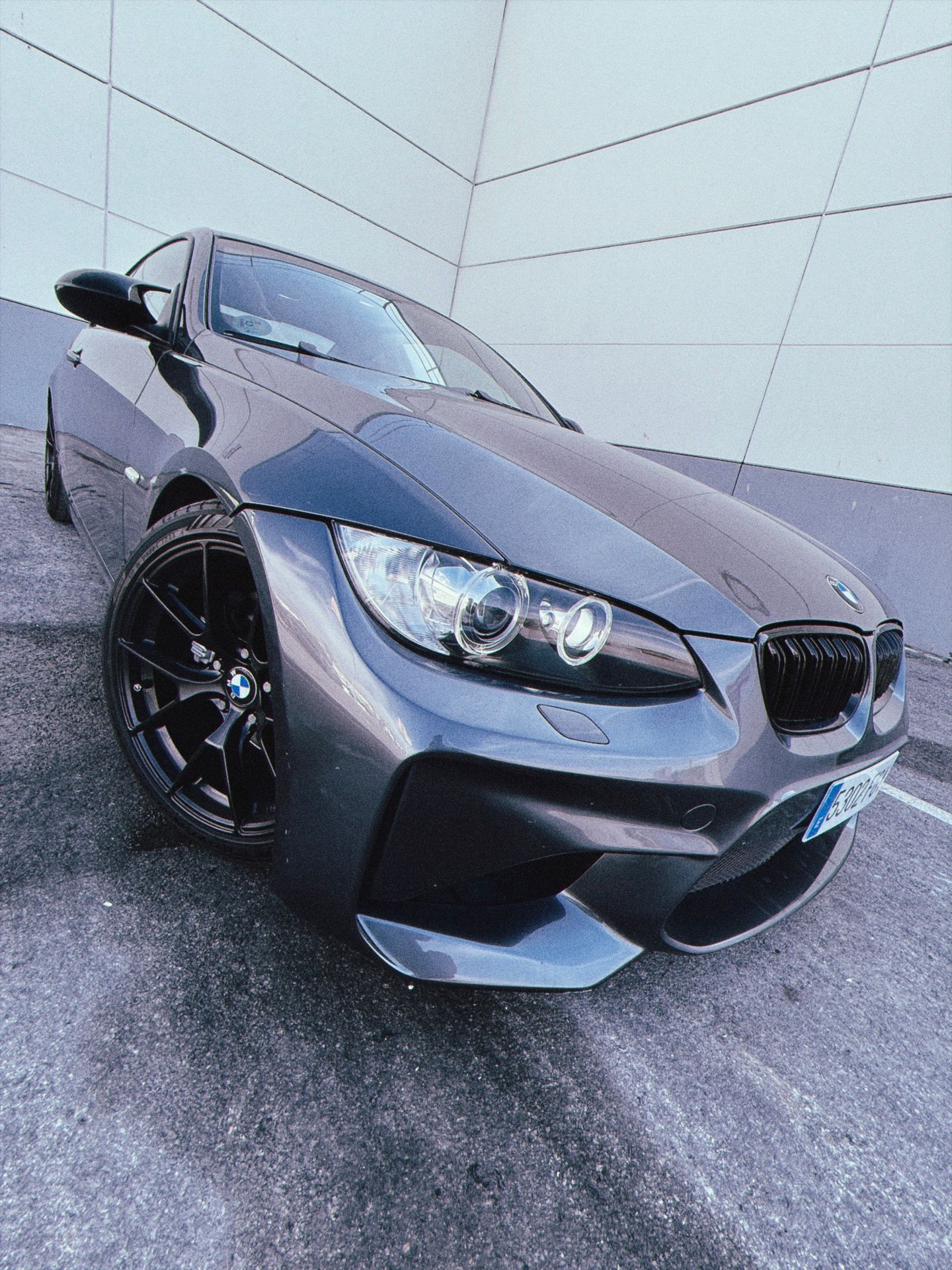 Grey BMW E92 Coupe 3 Series with 18" VS-5RS Apex wheels in Satin Black