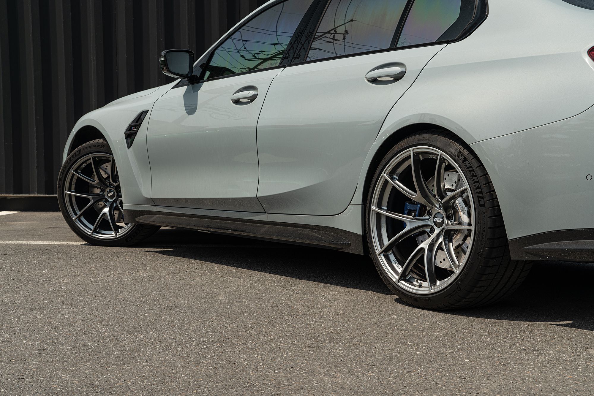 Grey BMW G80 M3 with 19"/20" VS-5RS Apex wheels in Anthracite