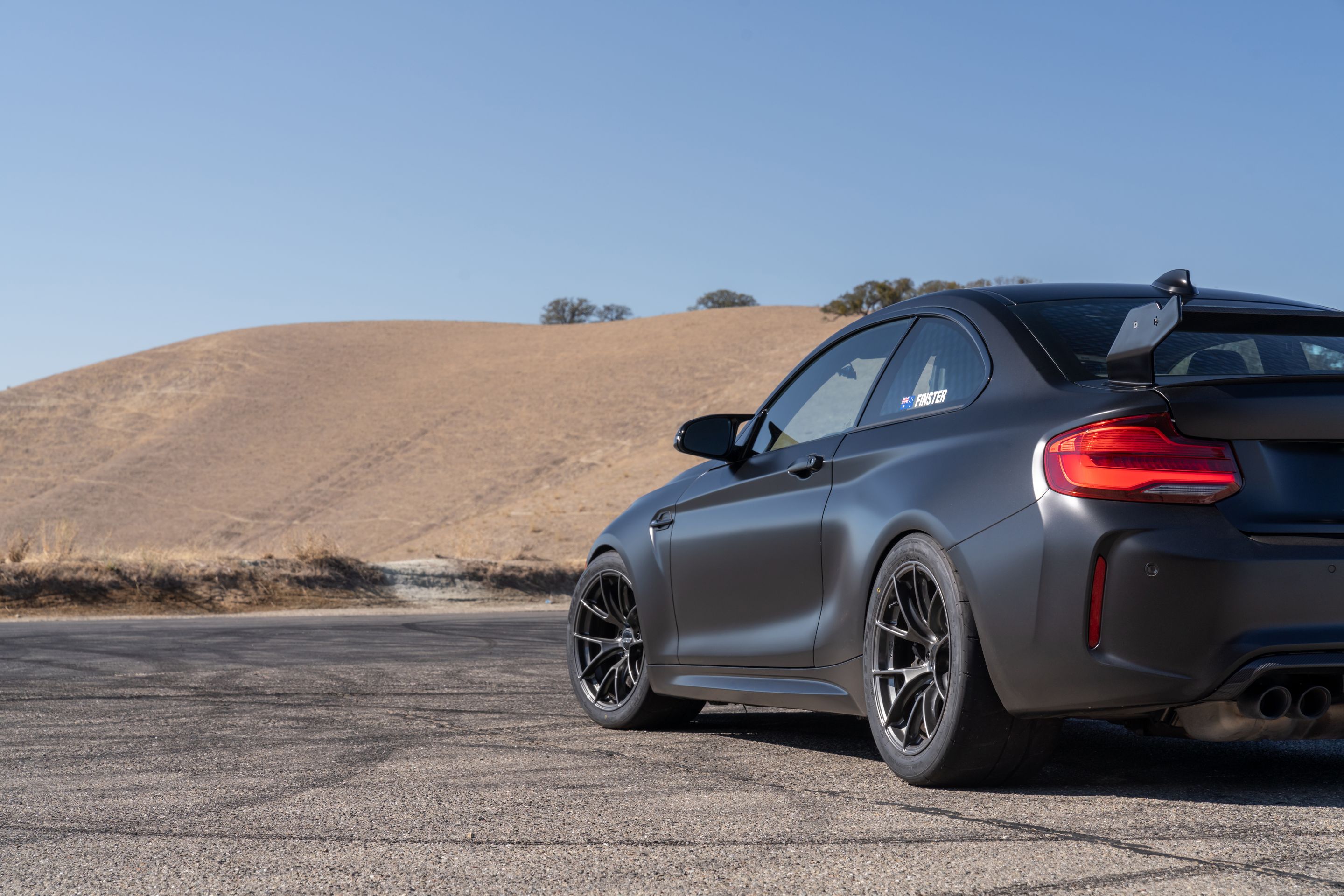Black BMW F87 M2 with 18" VS-5RS Apex wheels in Anthracite