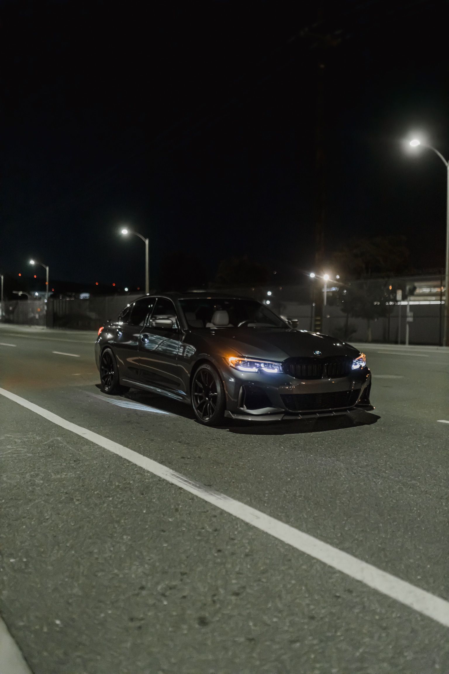 Grey BMW G20 Sedan 3 Series with 19" SM-10 Apex wheels in Satin Black