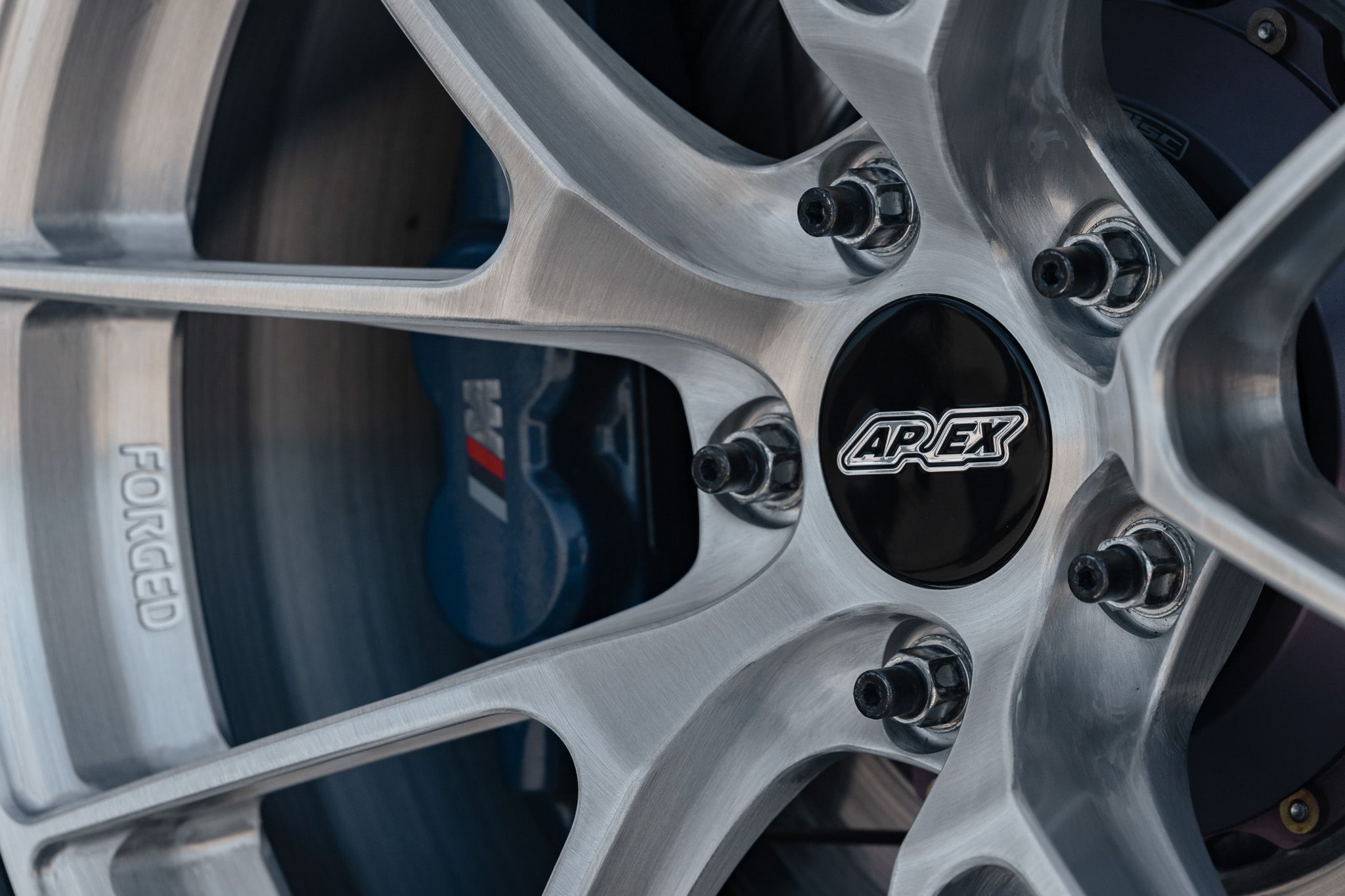 Grey BMW F80 M3 with 19" VS-5RS Apex wheels in Brushed Clear