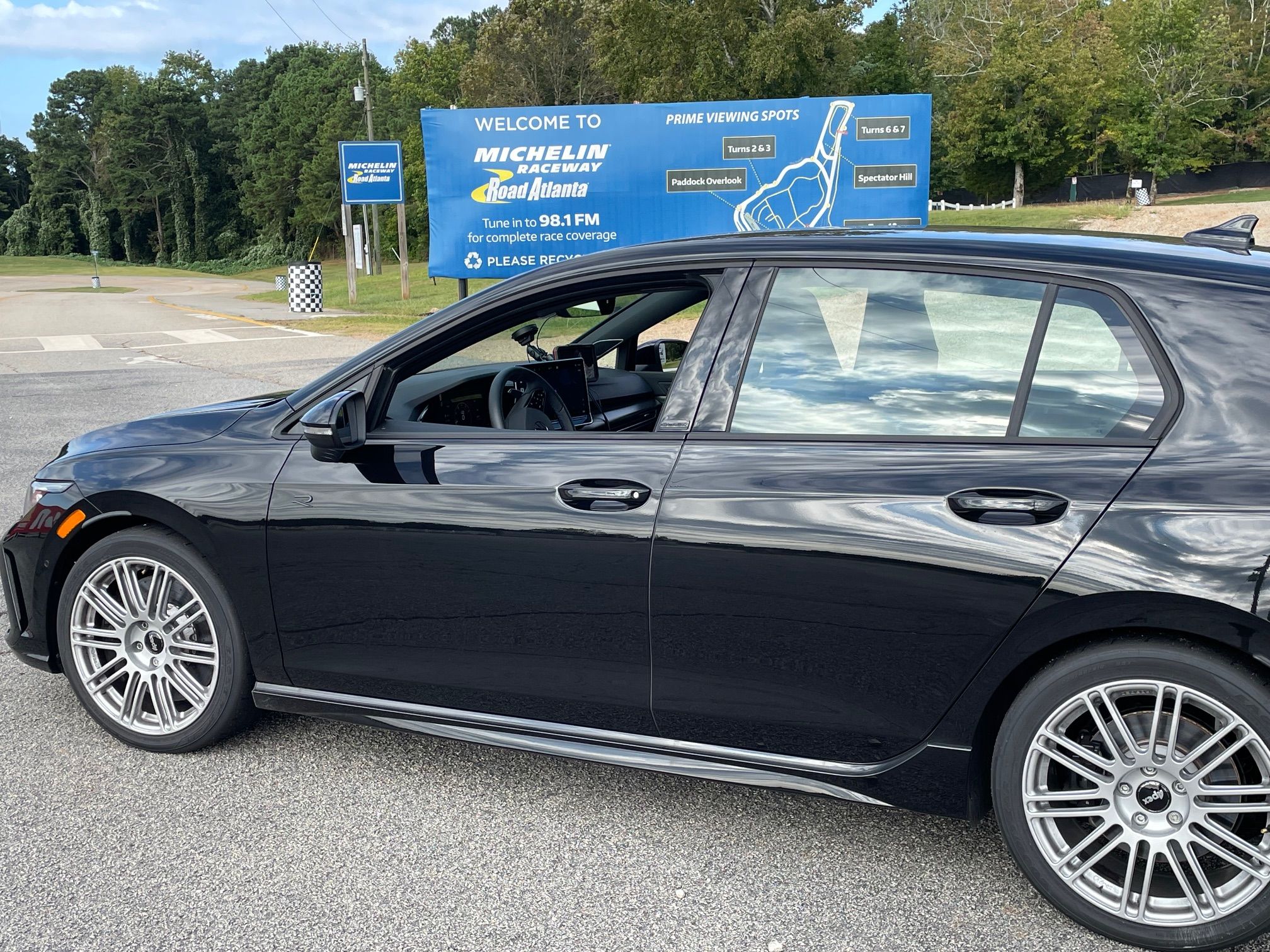 Black VW MK8 Golf R with 18" TC-10RT Apex wheels in Race Silver