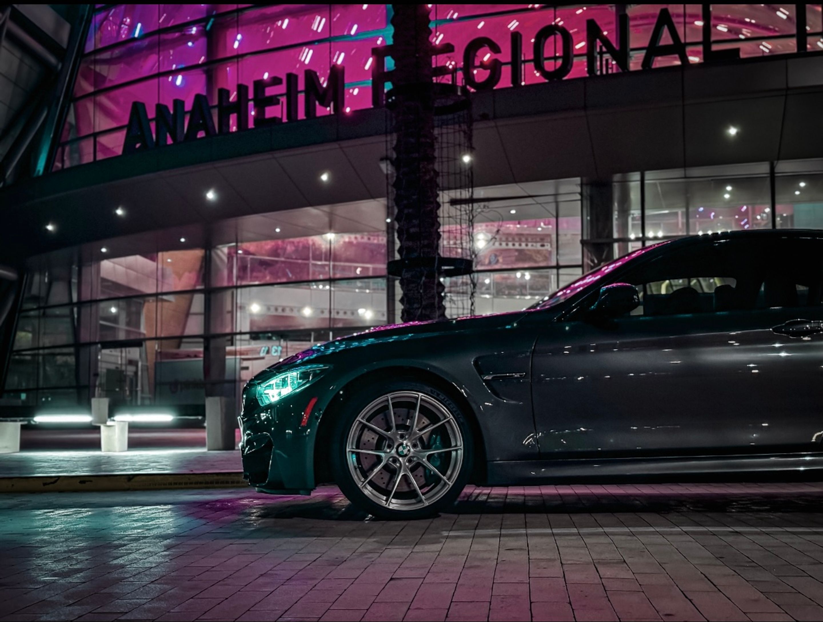 Grey BMW F82 Coupe M4 with 19" VS-5RS Apex wheels in Brushed Clear