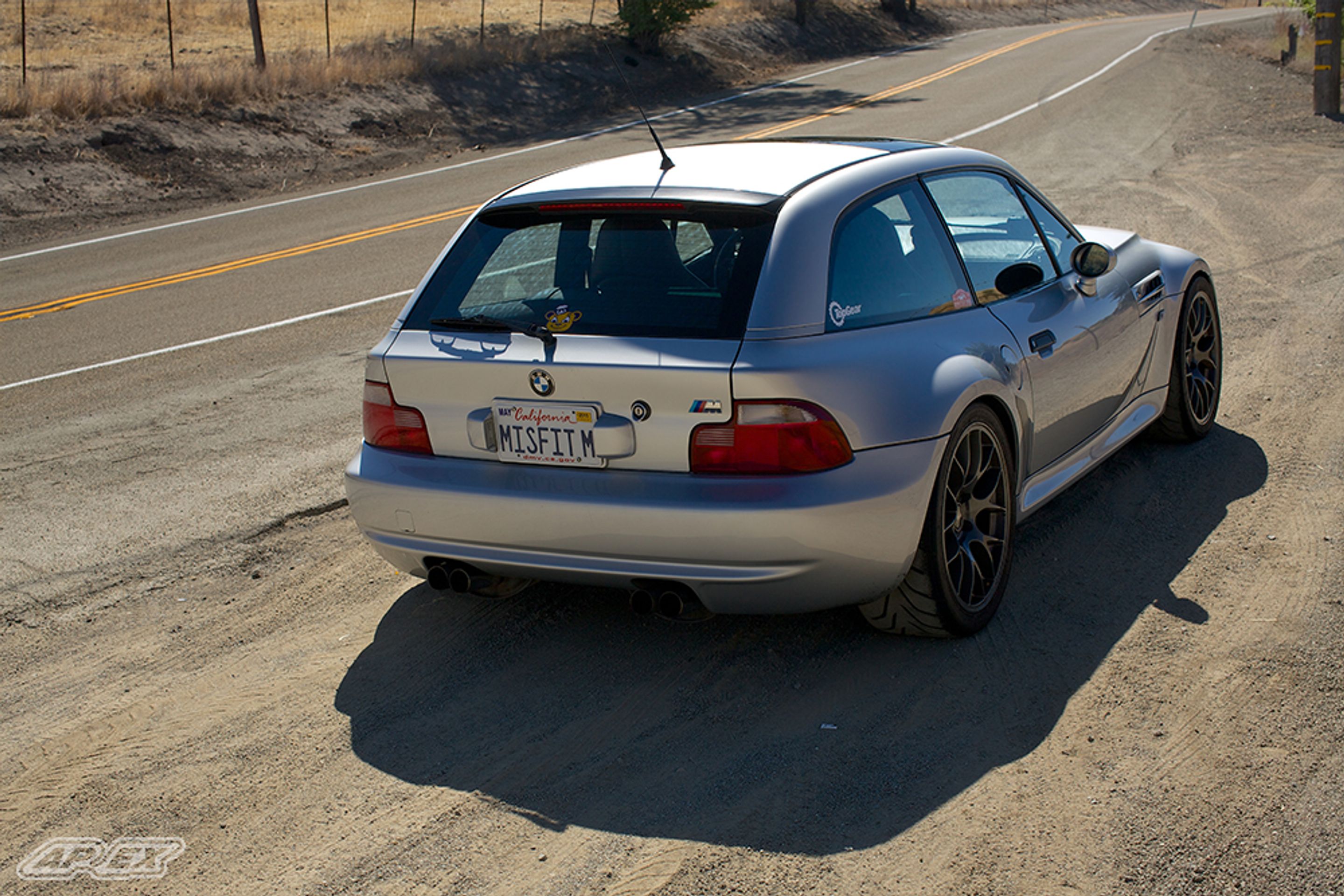 Silver BMW E36/8 Coupe Z3 M with 18" EC-7 Apex wheels in Anthracite